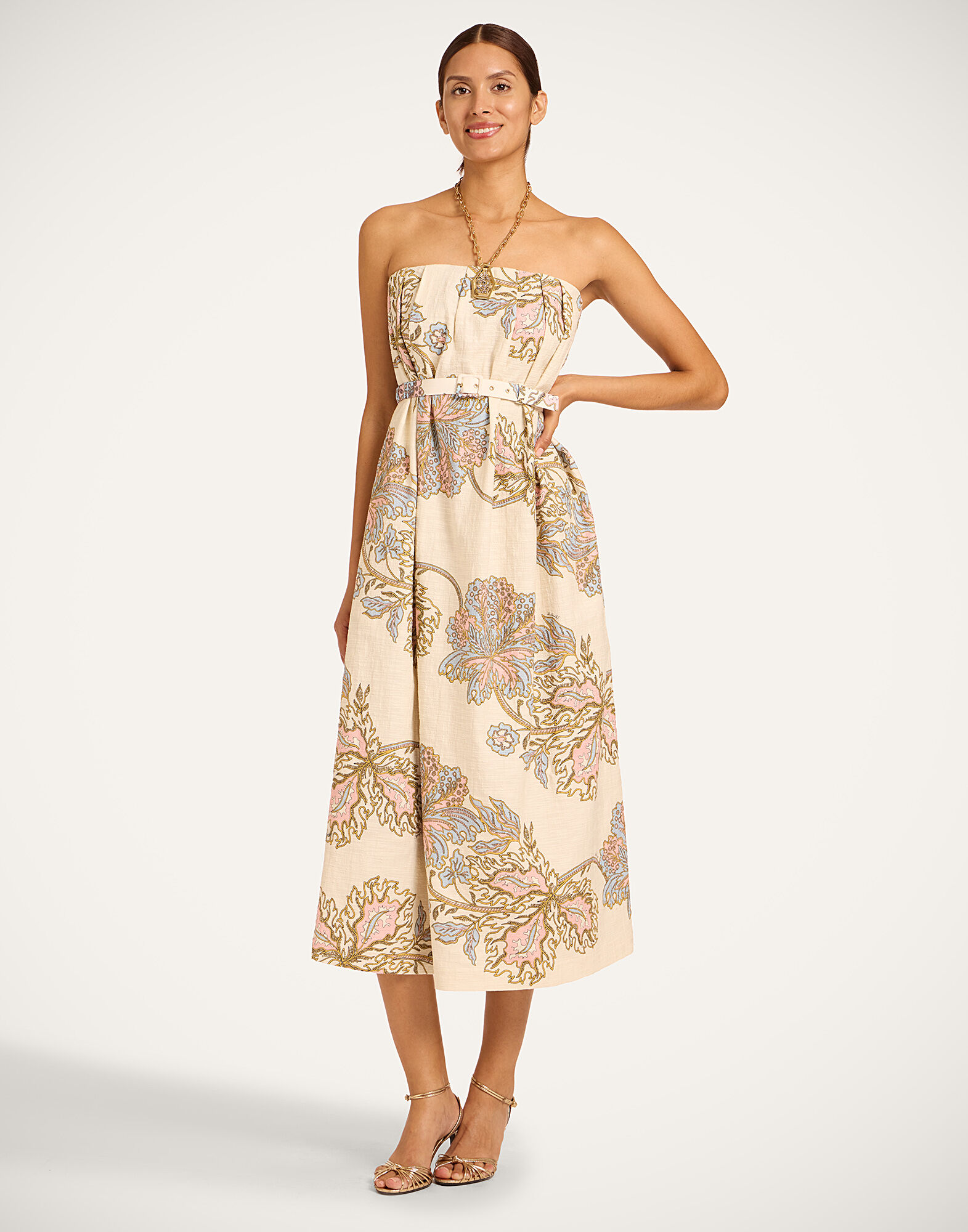 La DoubleJ Belted Filter Dress Swathe Ivory DRE1073COT005SWA01WH04