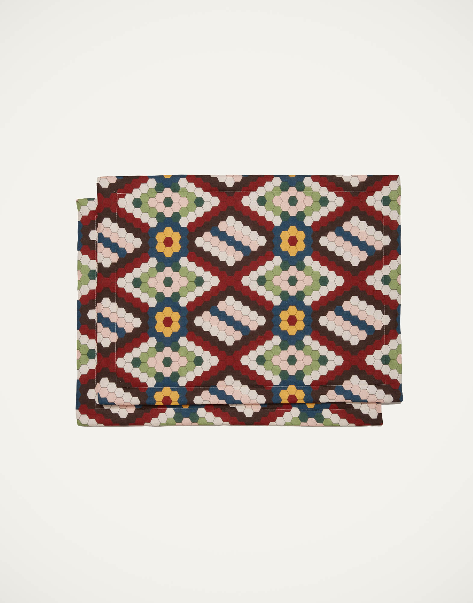 La DoubleJ Placemat Set Of 2 Honeycomb Tiles TBM0001LIN001HNT0001