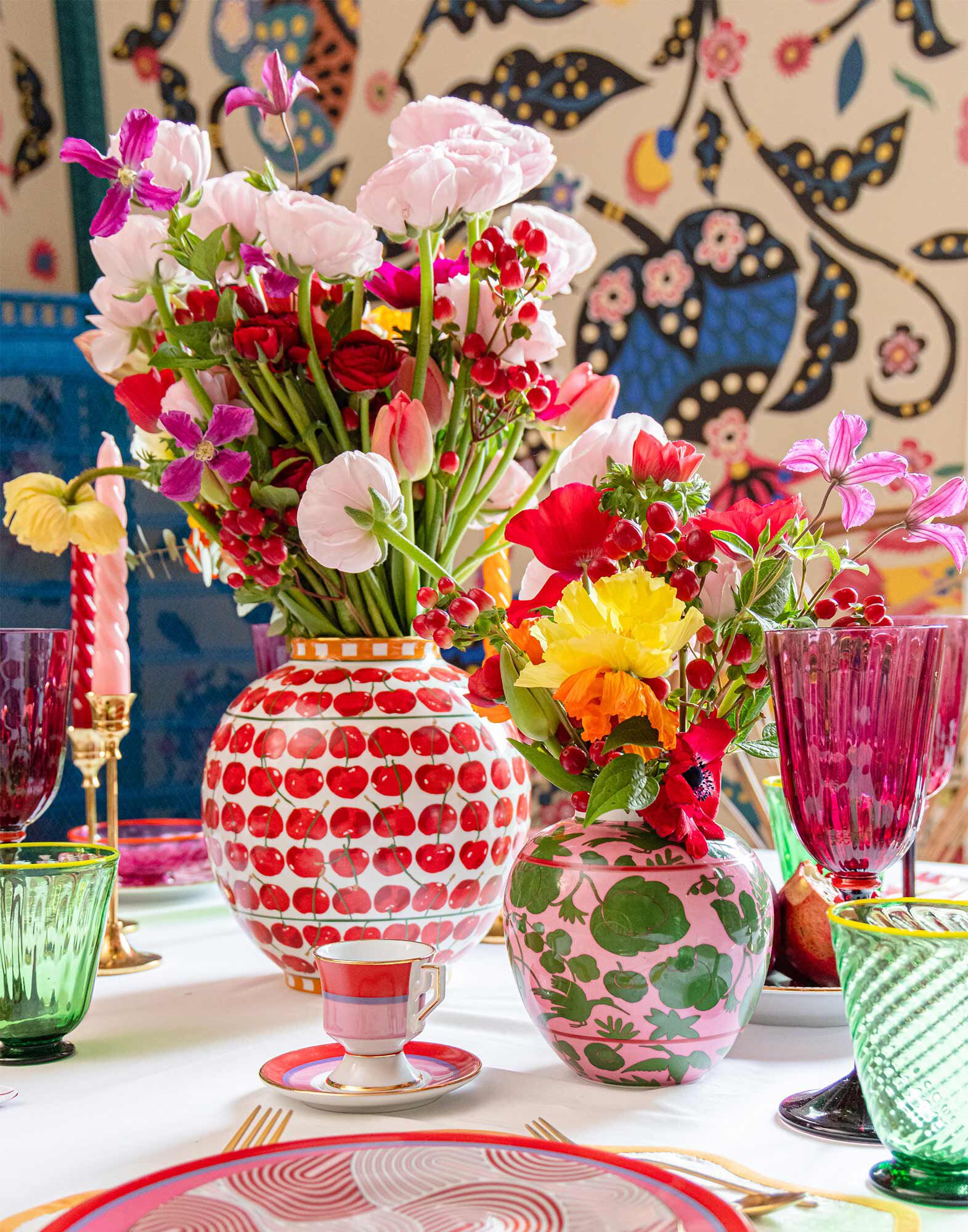 La DoubleJ Bubble Vase Cherries Avorio VAS0003CER001CHY0005