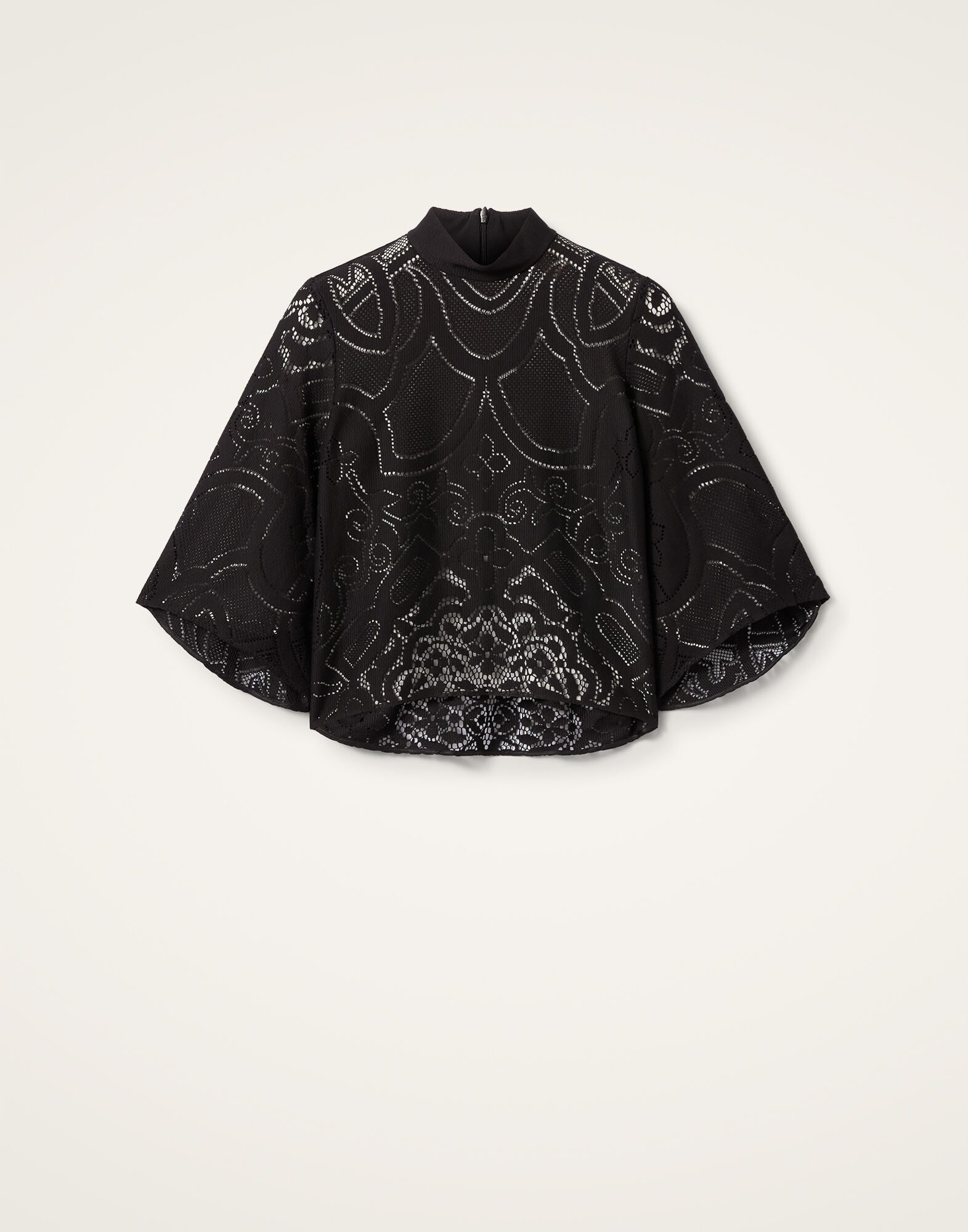 La DoubleJ Lacey Make An Exit Top Solid Black TOP0108EMB064SOLIDBL01