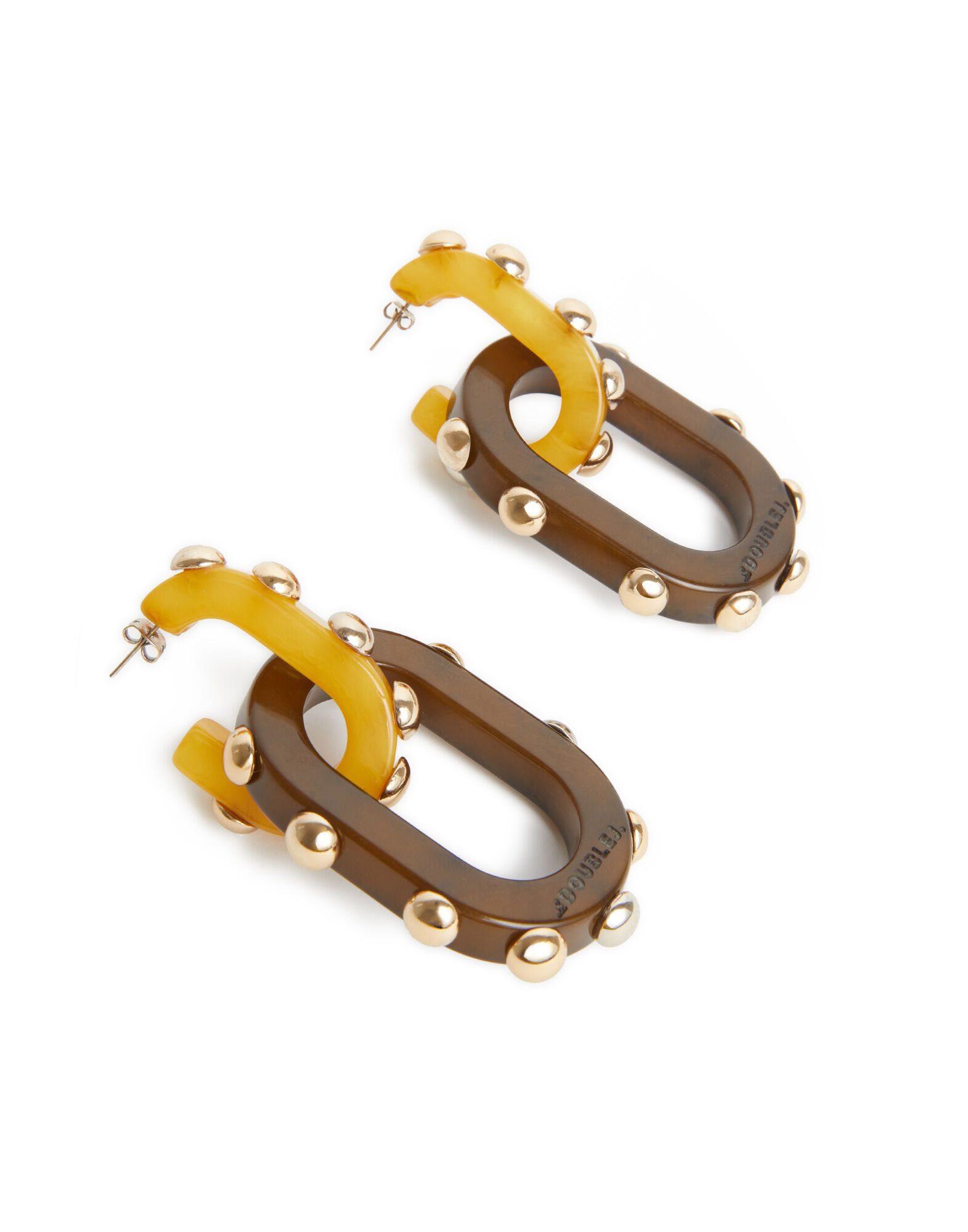 La DoubleJ Nefertiti Double Earrings Solid Yellow EAR0040POL004SOLIDYE02