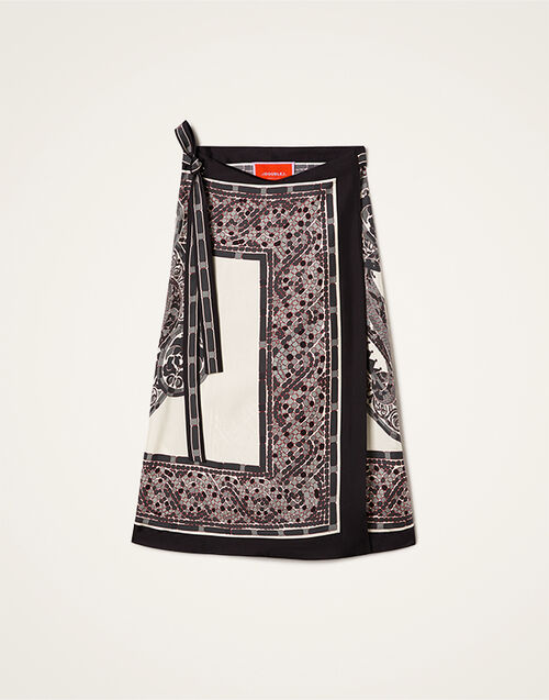 La DoubleJ Pareo Midi Skirt Cobra Plac&eacute;e Grey SKI0142SIL006COB01GY02