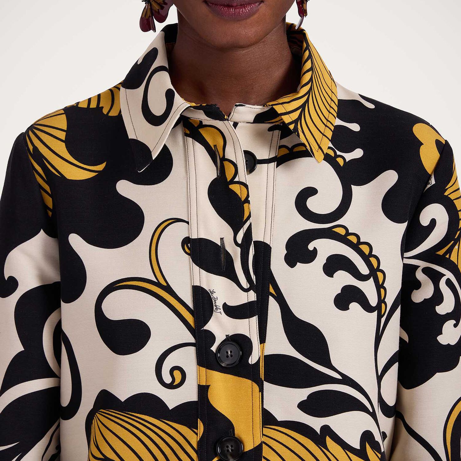 La Doublej Artemis Dress In Marea Black & White