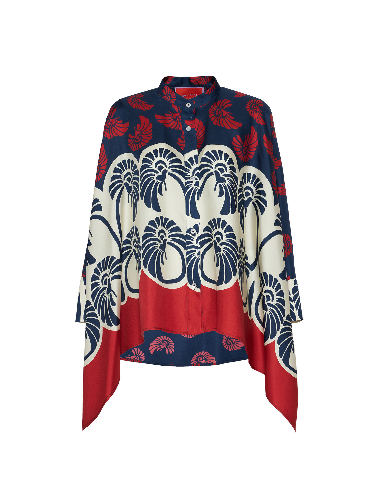 La DoubleJ Foulard Shirt Palmetto Plac&eacute;e SHI0075SIL001PIG01BU06