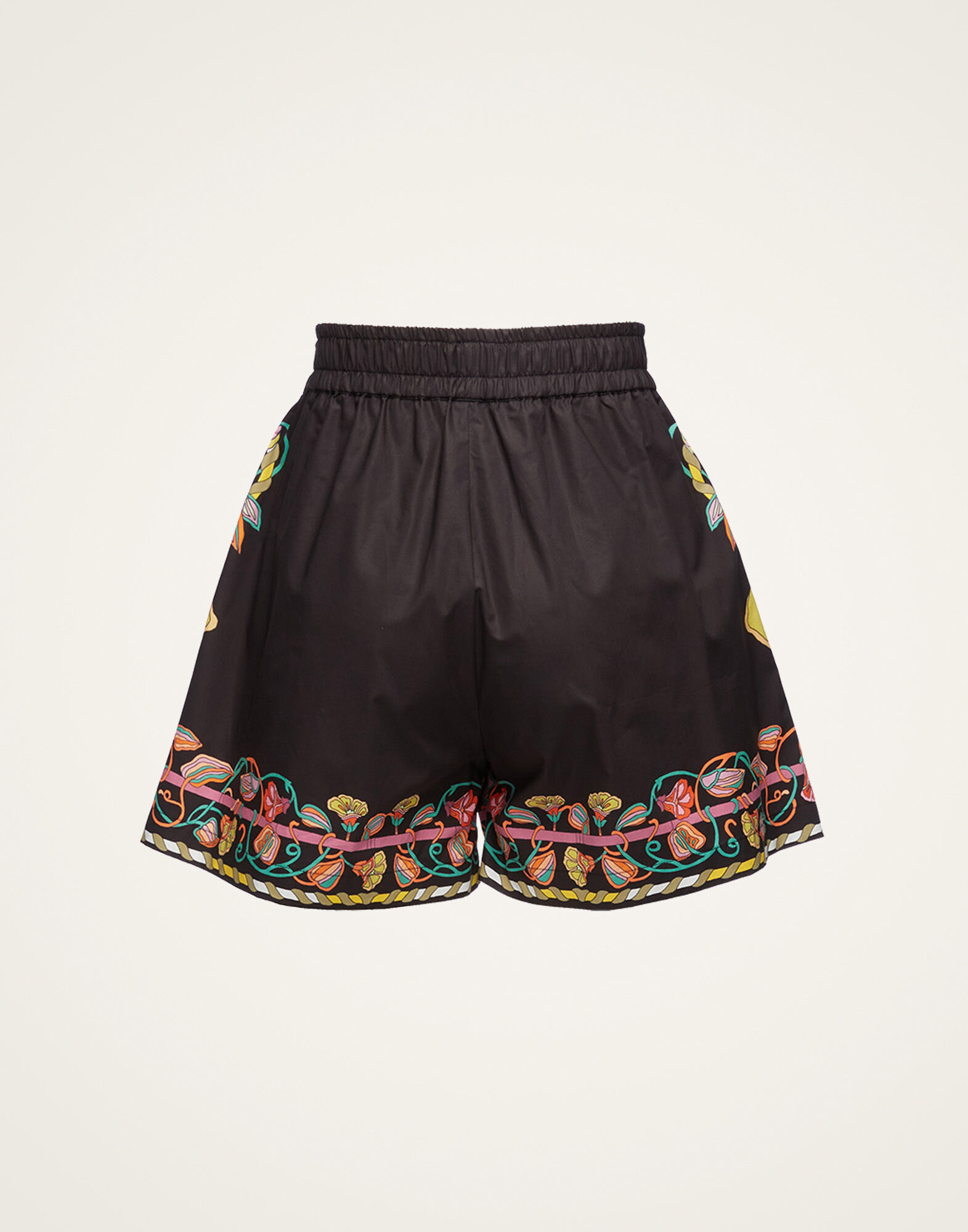 La DoubleJ Pull-Up Shorts Borboni Plac&eacute;e Nero TRO0060COT015BRN02BL01