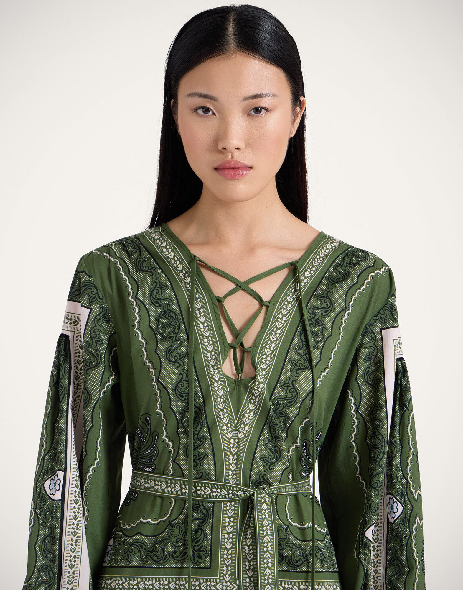 La DoubleJ Viviana Dress Mirage Plac&eacute;e Green DRE0716COT056AGE01GR02