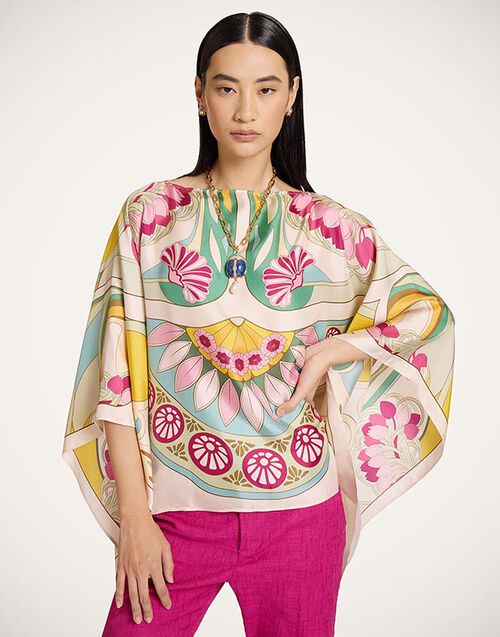 La DoubleJ Foulard Top Tulip Plac&eacute;e Green TOP0195SIL029TUL07GR02