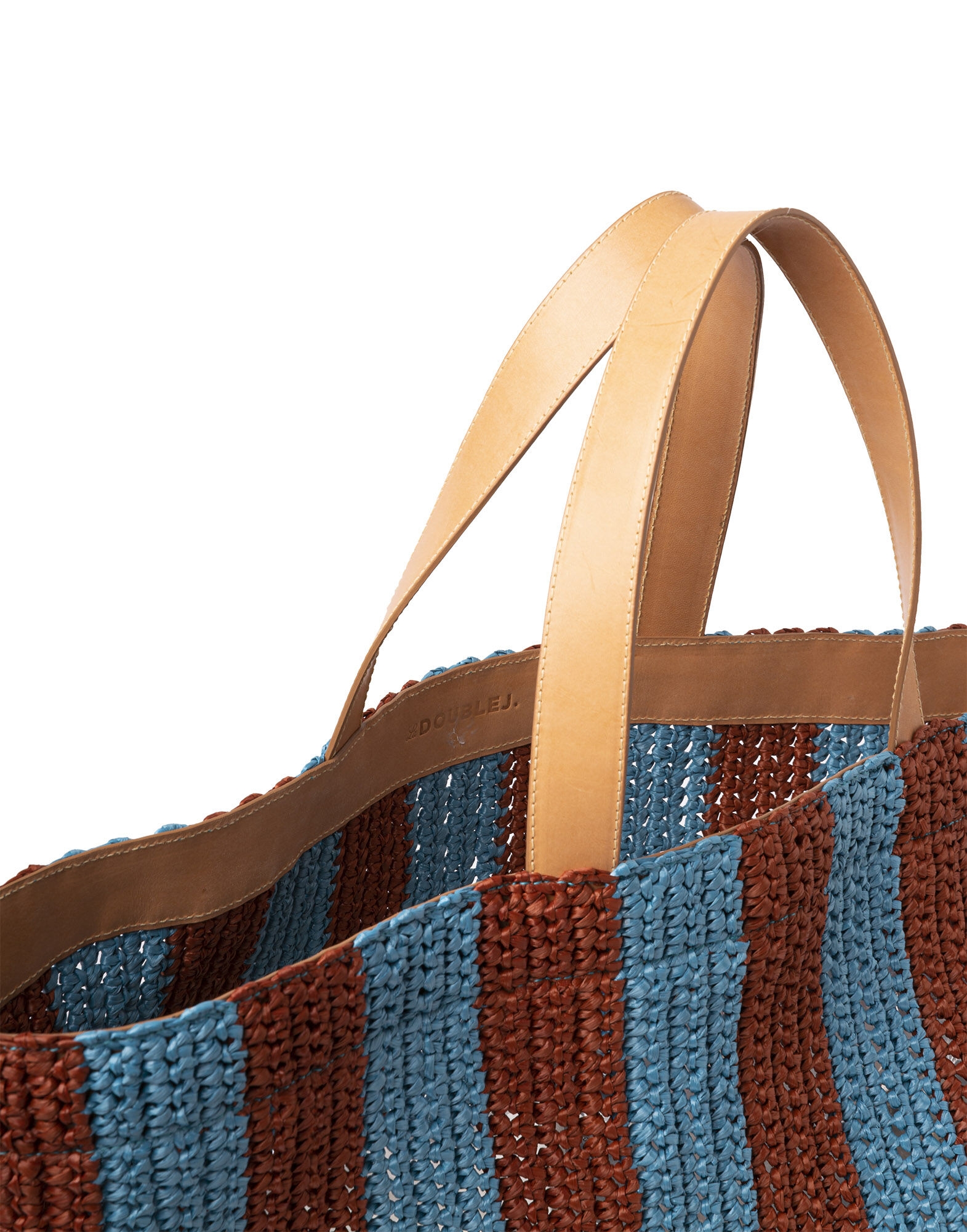 La DoubleJ Riviera Tote Bicolore Turchese BAG0048RAF003TUR05BU08