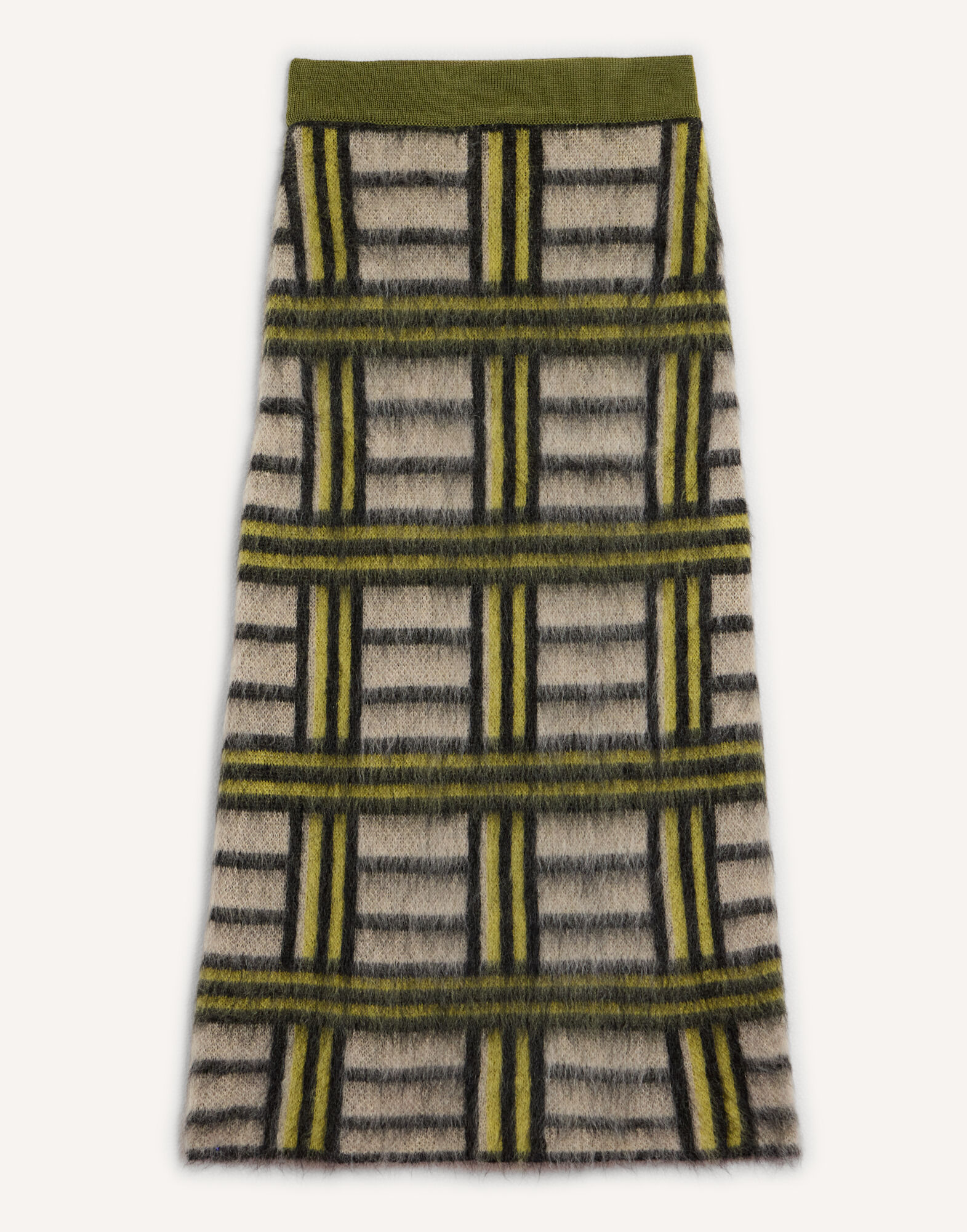La DoubleJ All-In Skirt Kells Check Ecru, Light Green, and Black SKI0134KNI220VA519BR05