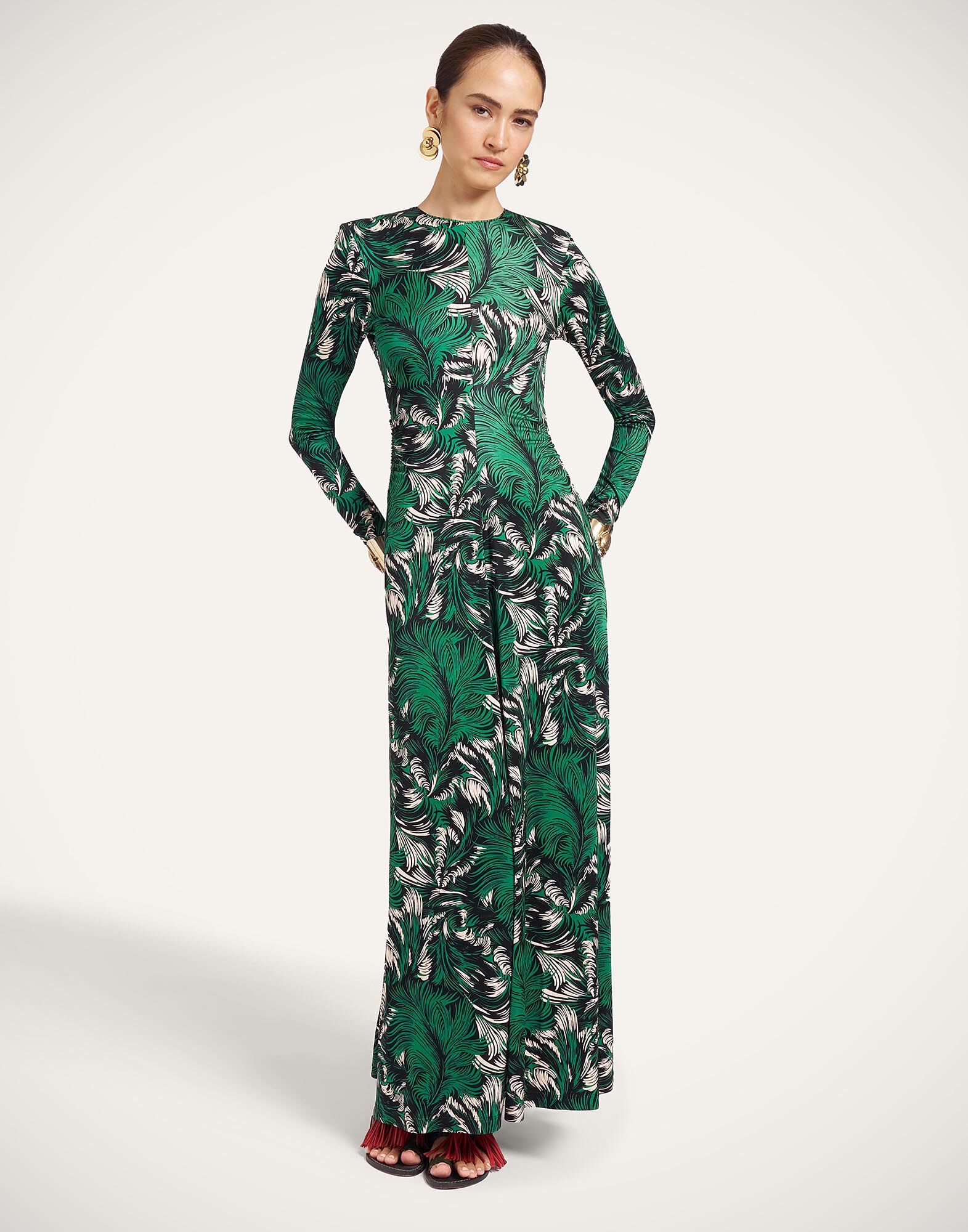 La DoubleJ Long Sleeves Angelica Dress Quill Green DRE1122JER082QLL01GR02