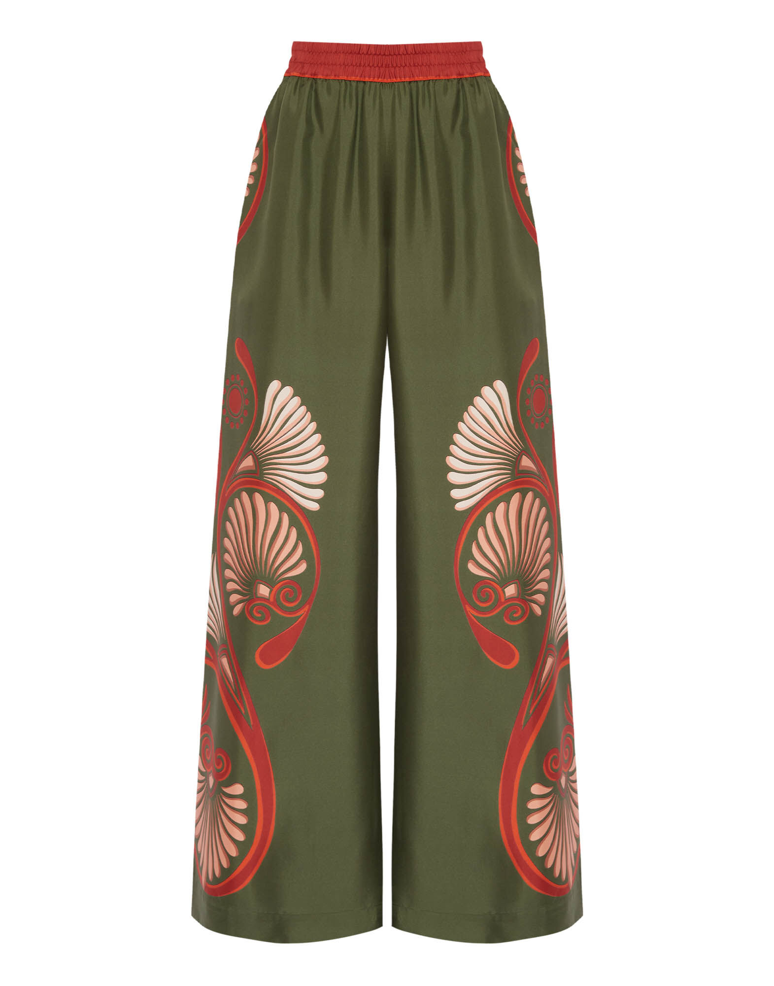 La DoubleJ Palazzo Pants Kerylos Plac&eacute;e Dark Green TRO0026SIL006KER01GR03