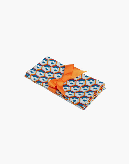 La DoubleJ Large Napkins Set Of 2 Cubi Blu NAP0006LIN001CUB0004