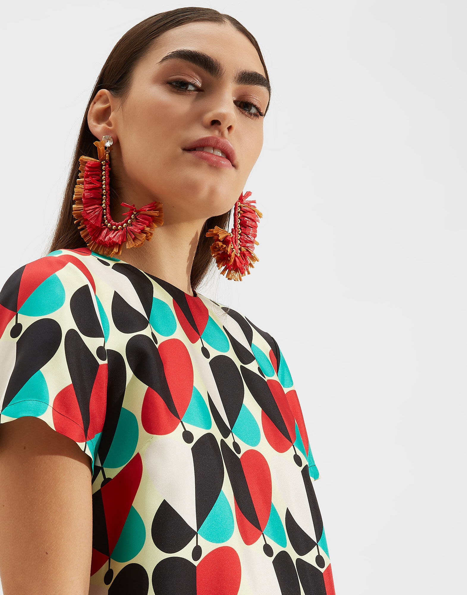 LaDoubleJ Mini Swing Dress Farfalle Rosso DRE0159SIL001FAR0004