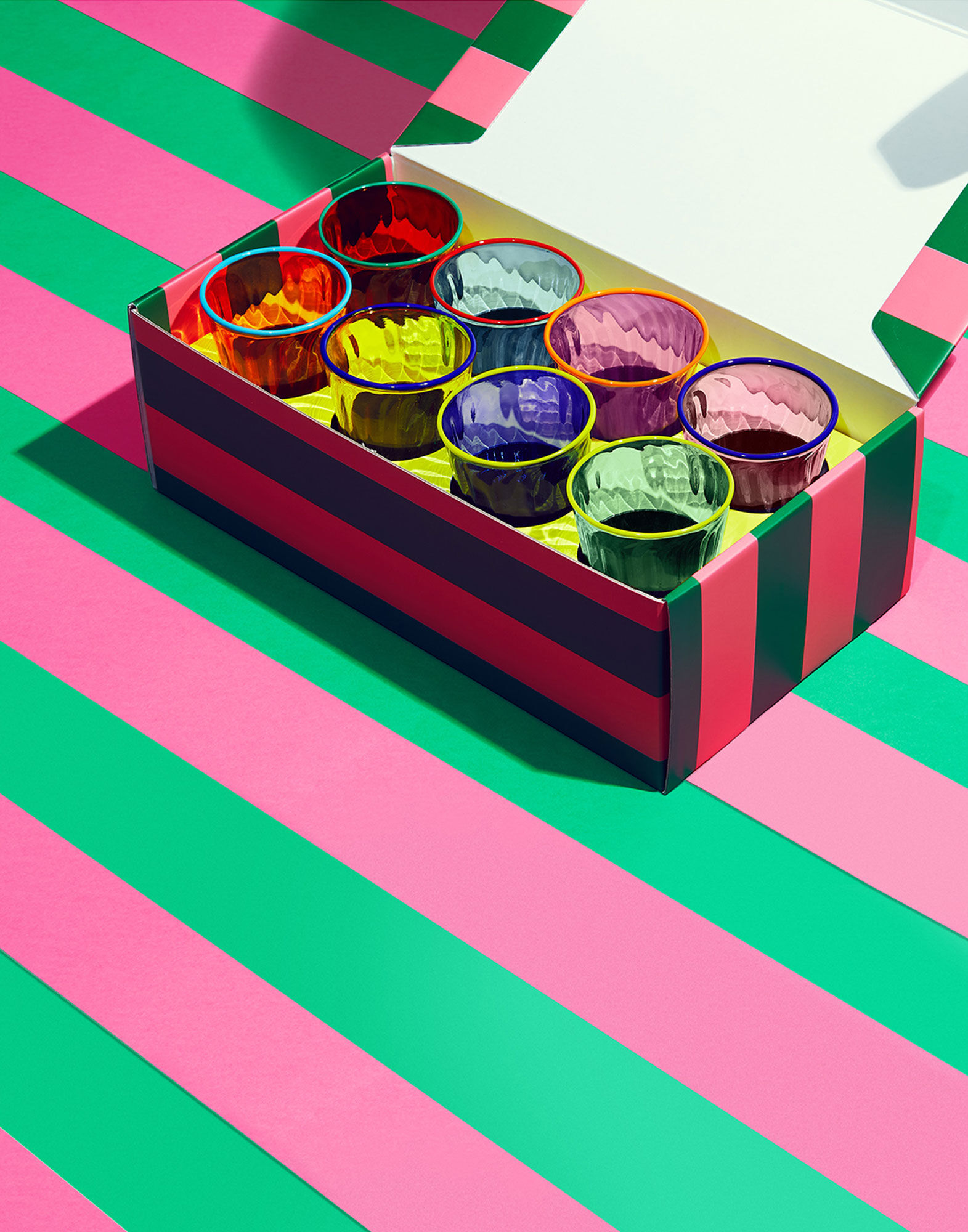 La DoubleJ Rainbow Glass Set of 8 Rainbow GLA0003MUR001ASS0001