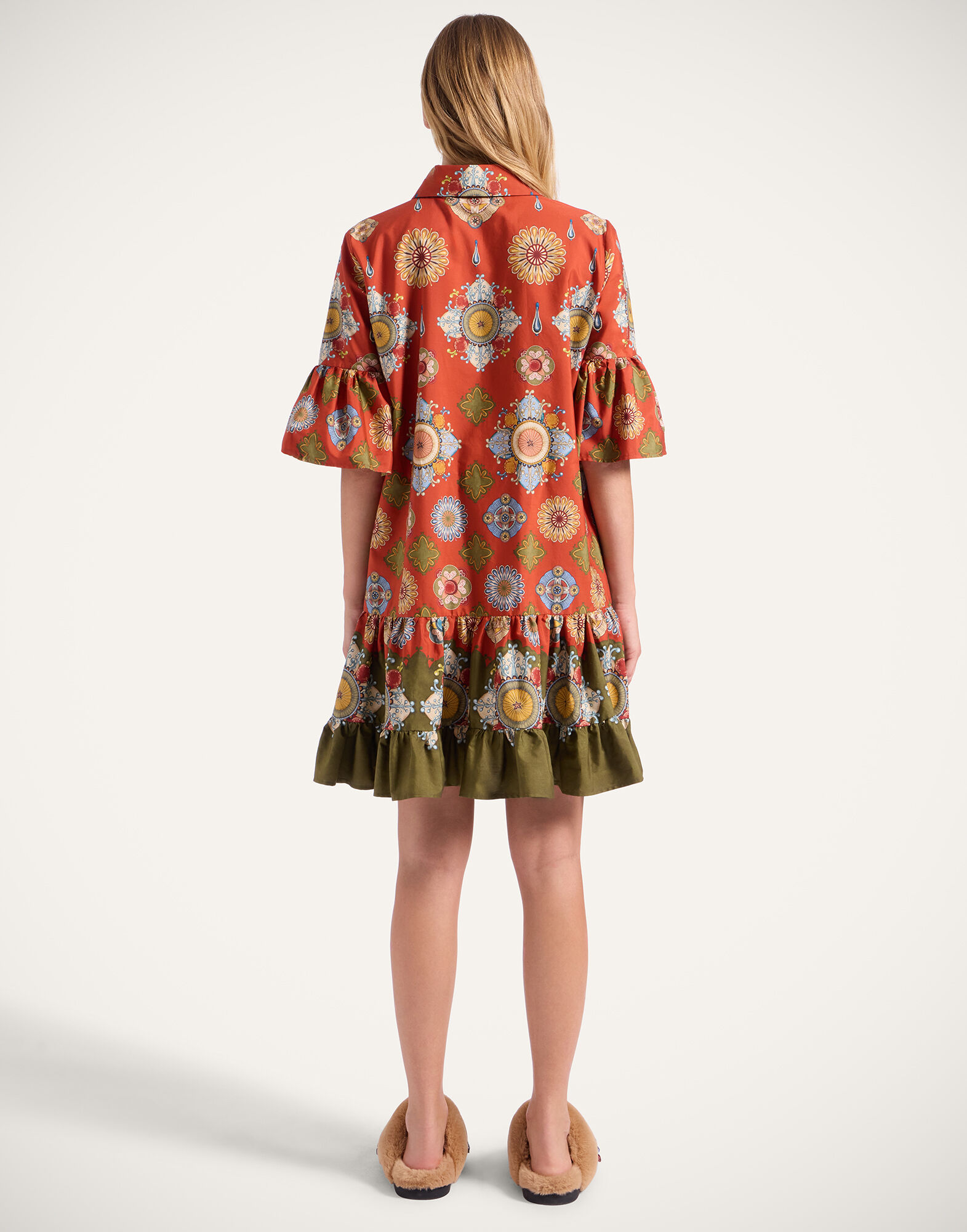 La DoubleJ Choux Dress Nucleus Plac&eacute;e Rust DRE0193COT039NUC02OR04