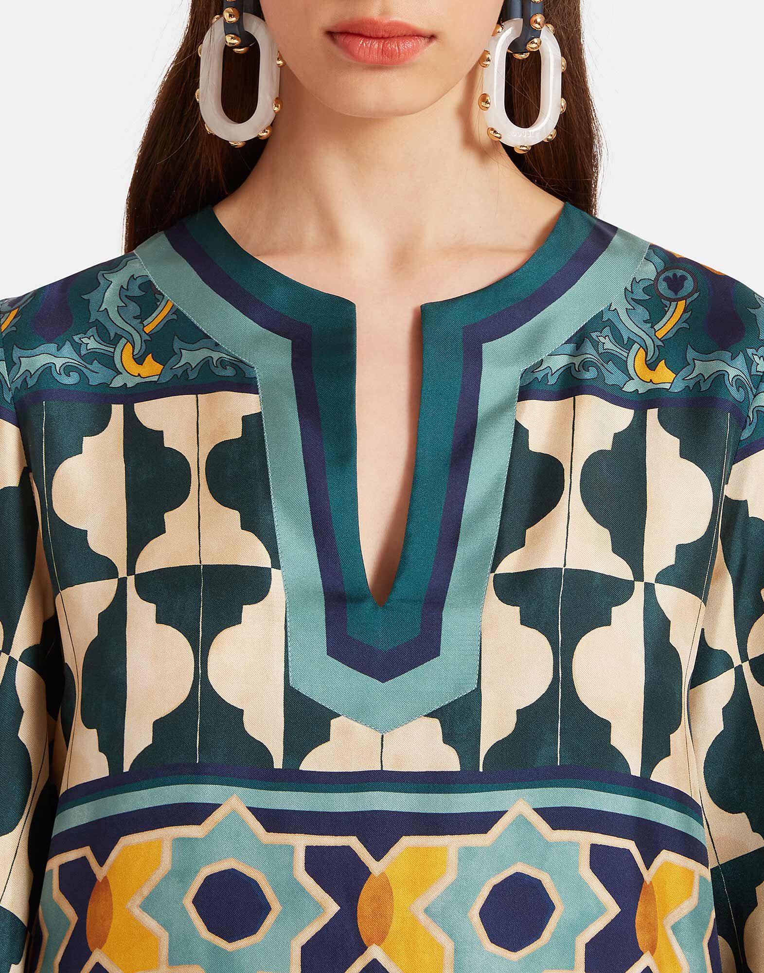 La DoubleJ The Kaftan Casareale Plac&egrave;e Emerald DRE0552SIL001REA01GR04