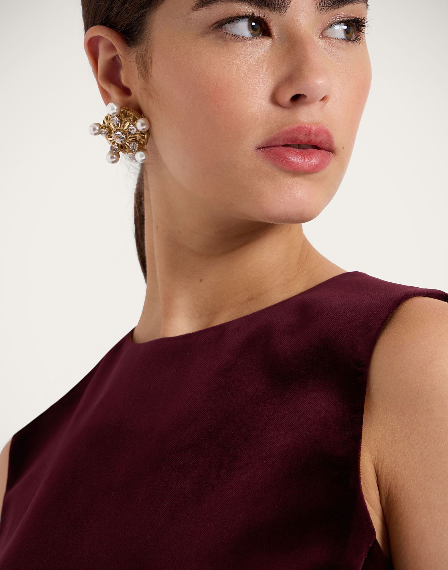 La DoubleJ La Scala Top Solid Burgandy TOP0013VEL011SOLIDRE02