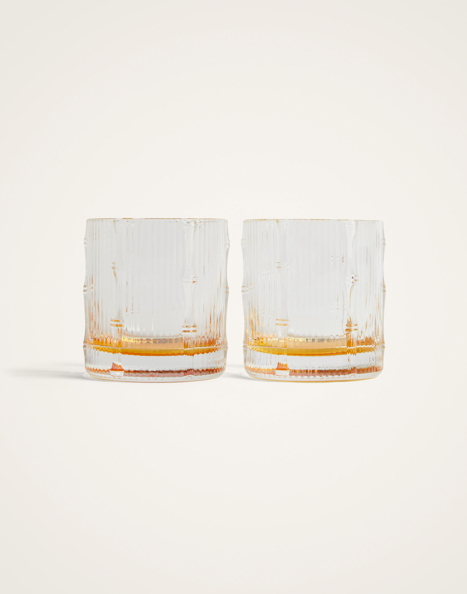 La DoubleJ Bamboo Tumbler Set Of 2 Solid Amber GLA0055GLS002SOLIDYE10