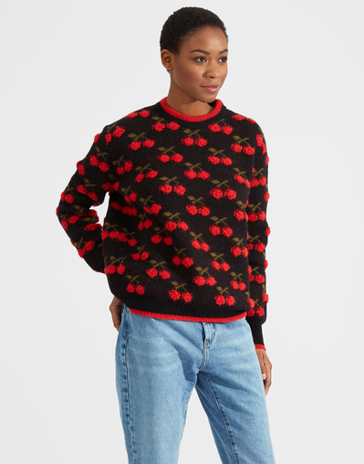 Cherry Sweater in Black / Red for Women