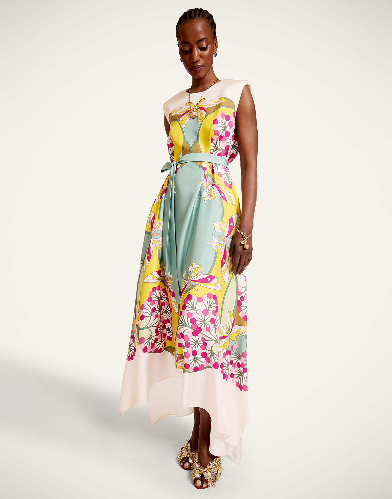 La DoubleJ San Carlo Dress Florette Plac&eacute;e Fuchsia DRE0495SIL006FLO08PI03