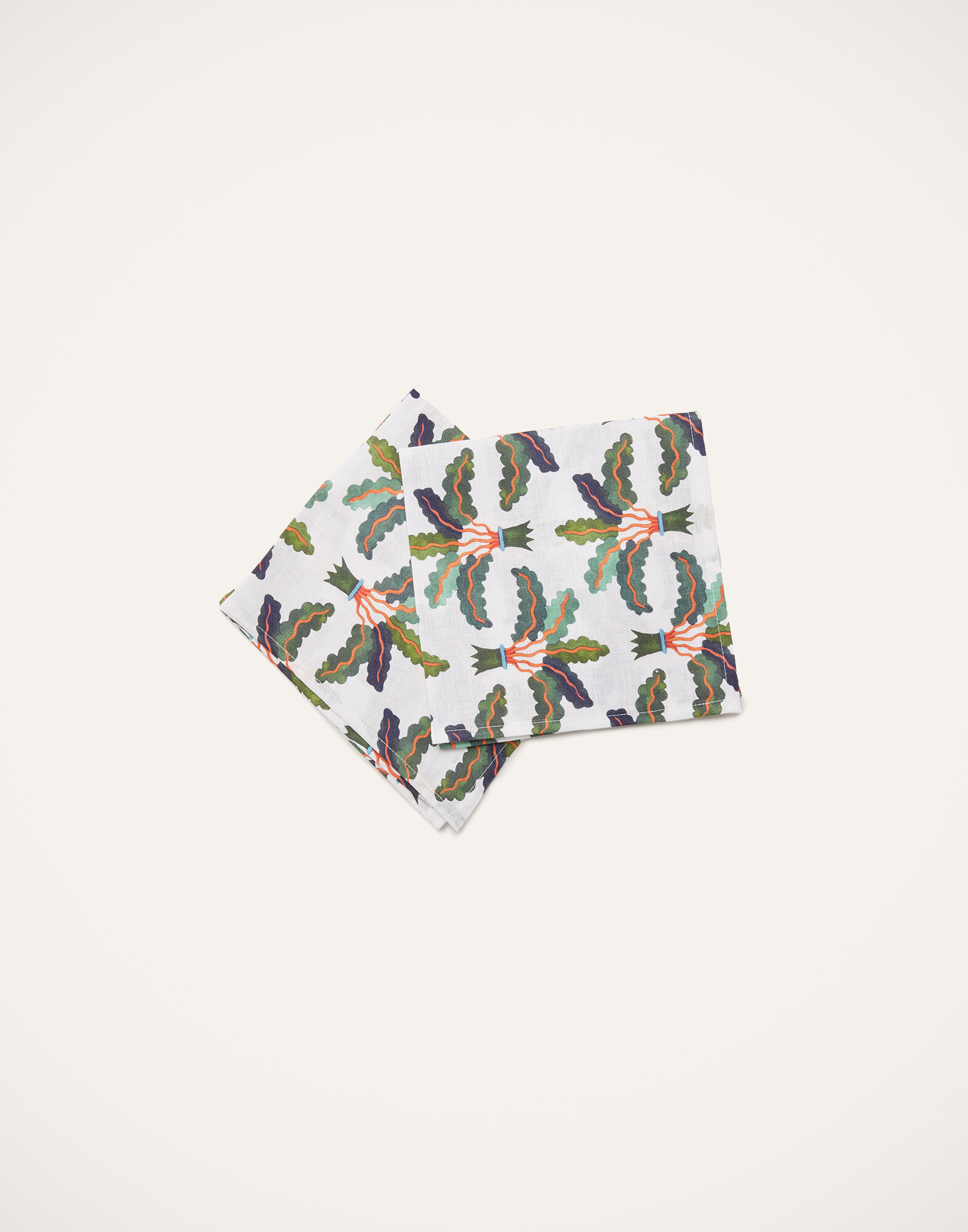 La DoubleJ Large Napkins Set Of 2 Palms NAP0006LIN001HLE0022