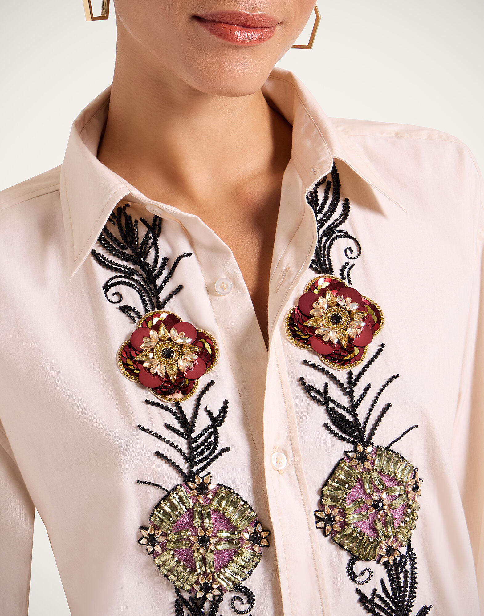 La DoubleJ Better Than Your Boyfriend's Shirt Solid Pale Pink SHI0148COT082NUC05PI02