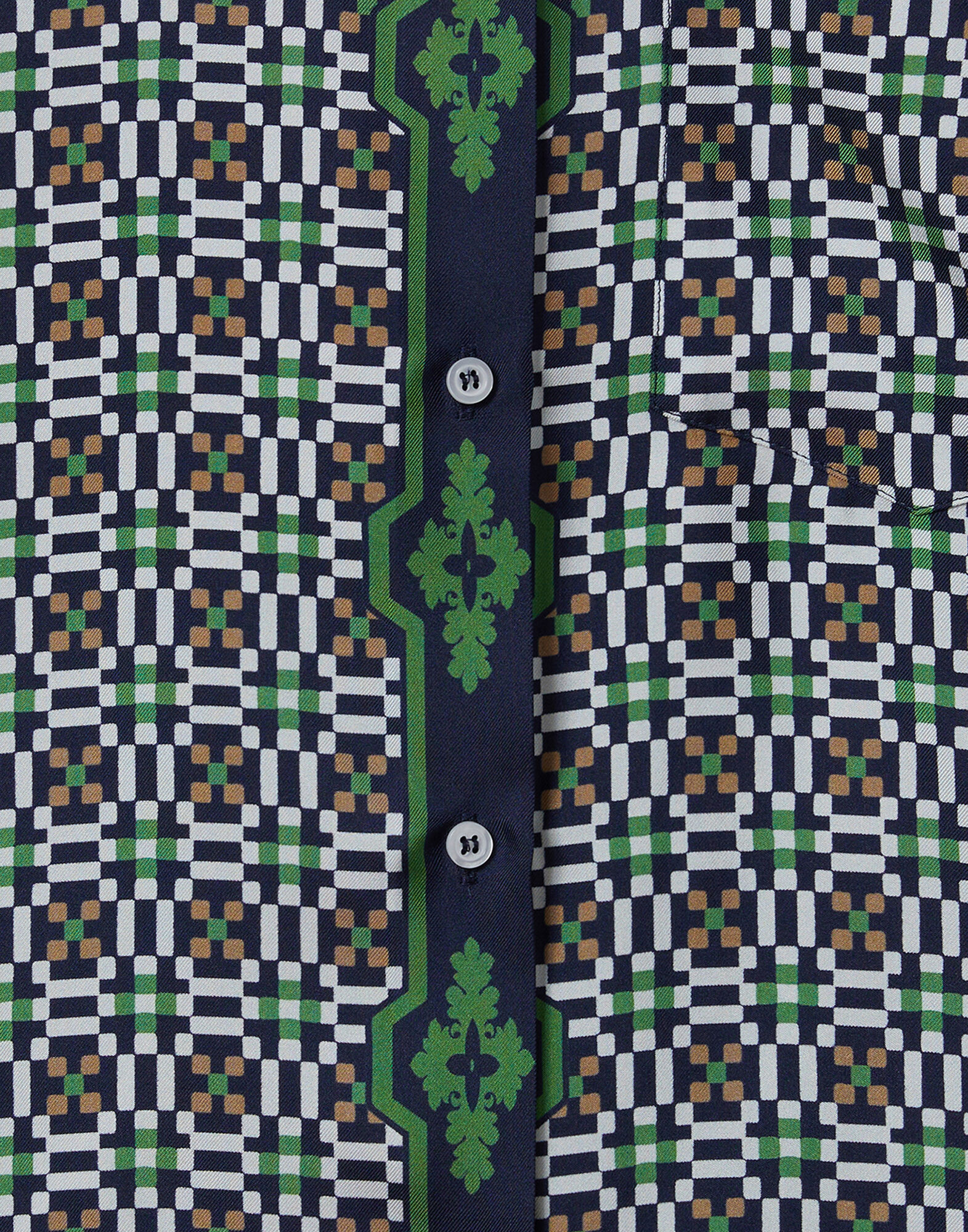 La DoubleJ Boy Shirt Mariposa Plac&eacute;e Green SHI0040SIL006MAR07GR02