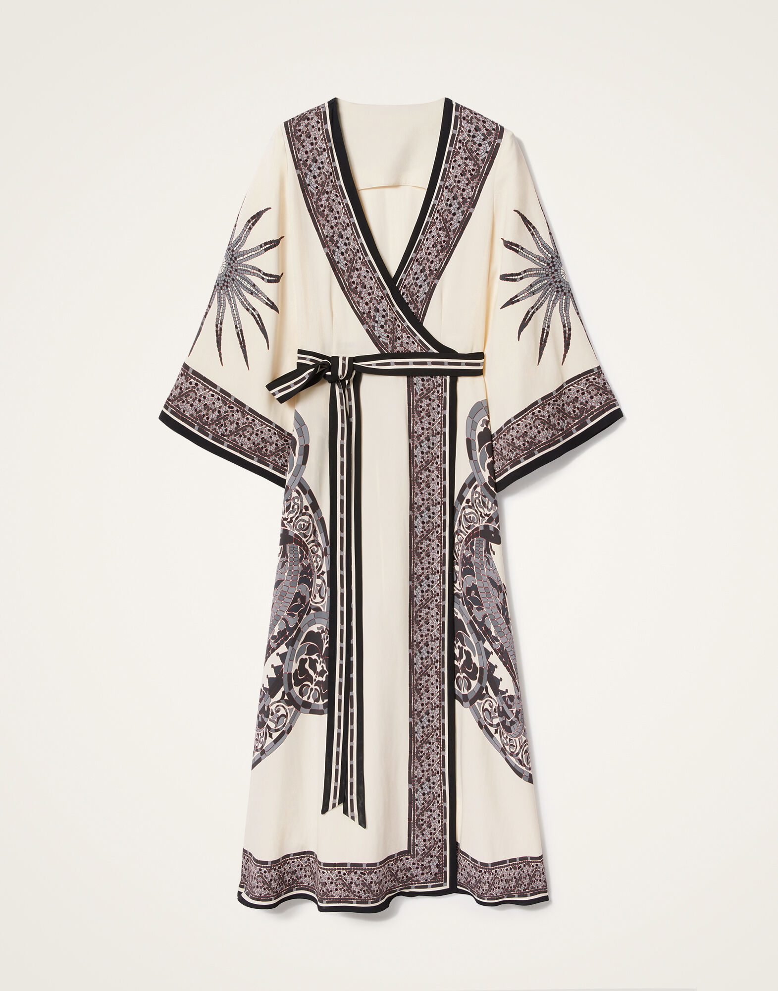 La DoubleJ The Wrap Dress Cobra Plac&eacute;e Grey DRE0734VIS006COB01GY02