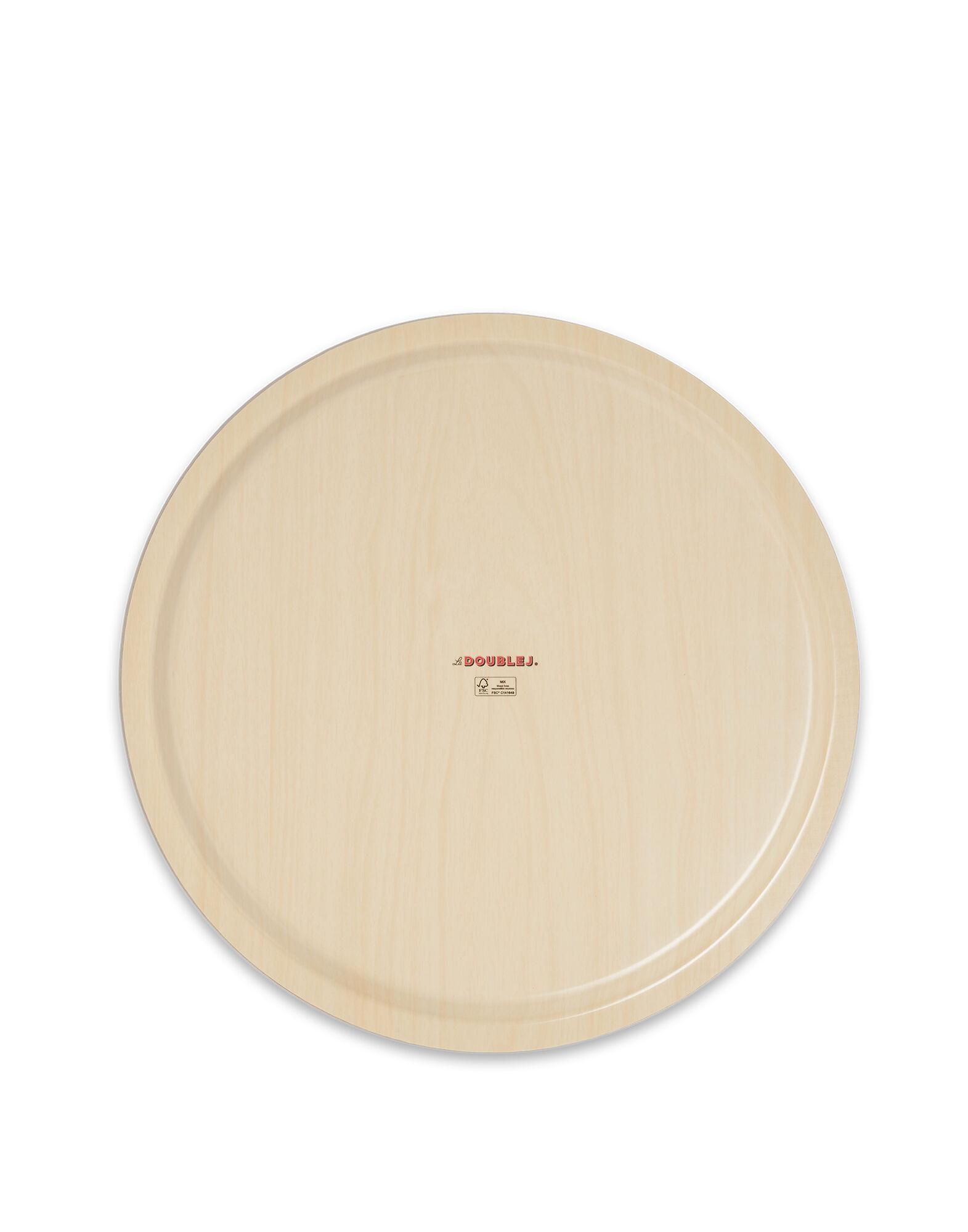 La DoubleJ Round Printed Tray Slinky Rosso TRA0002WOD001SLI0004