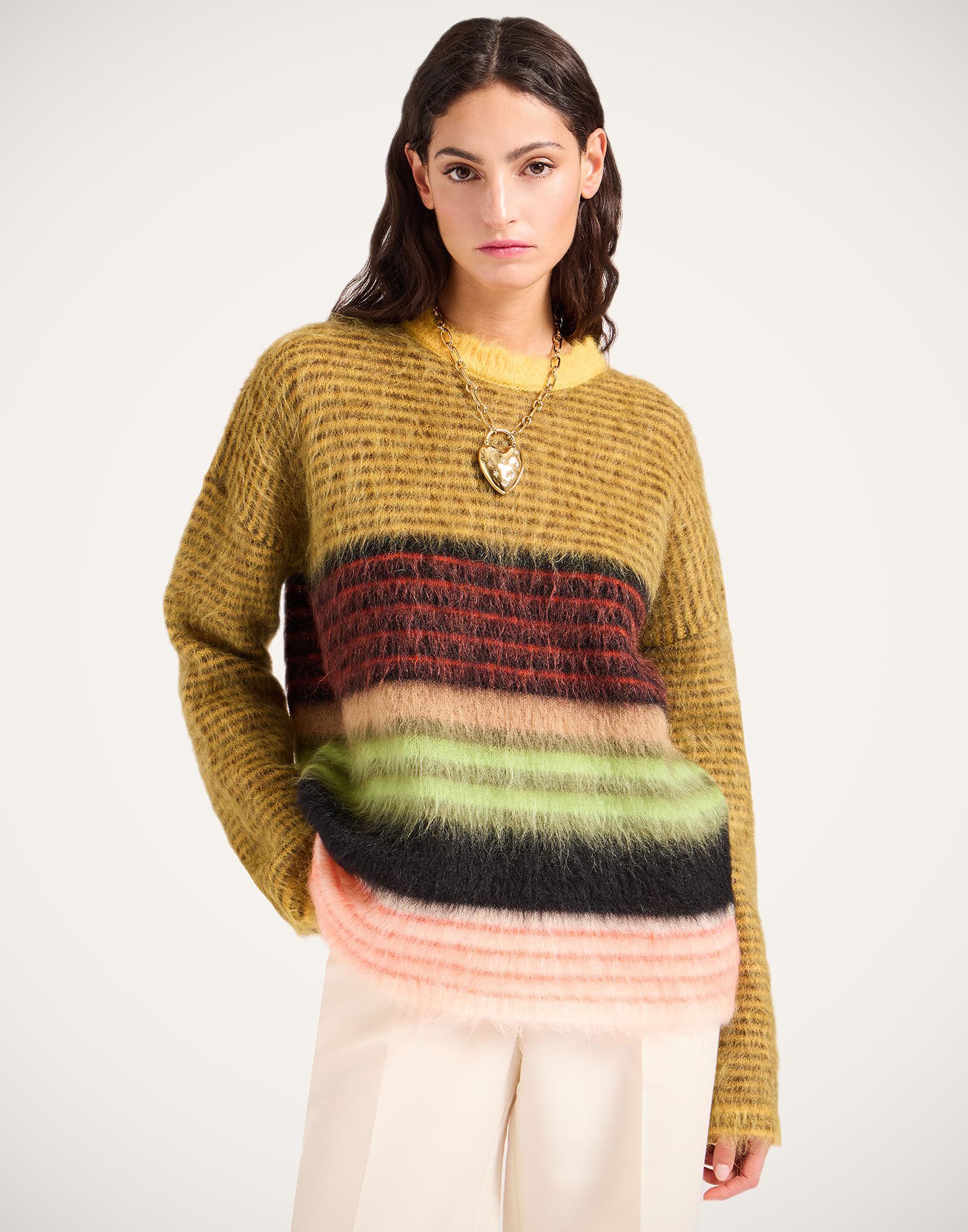La DoubleJ Brera Sweater Multicolor Yellow PUL0320KNI181VA425OR02