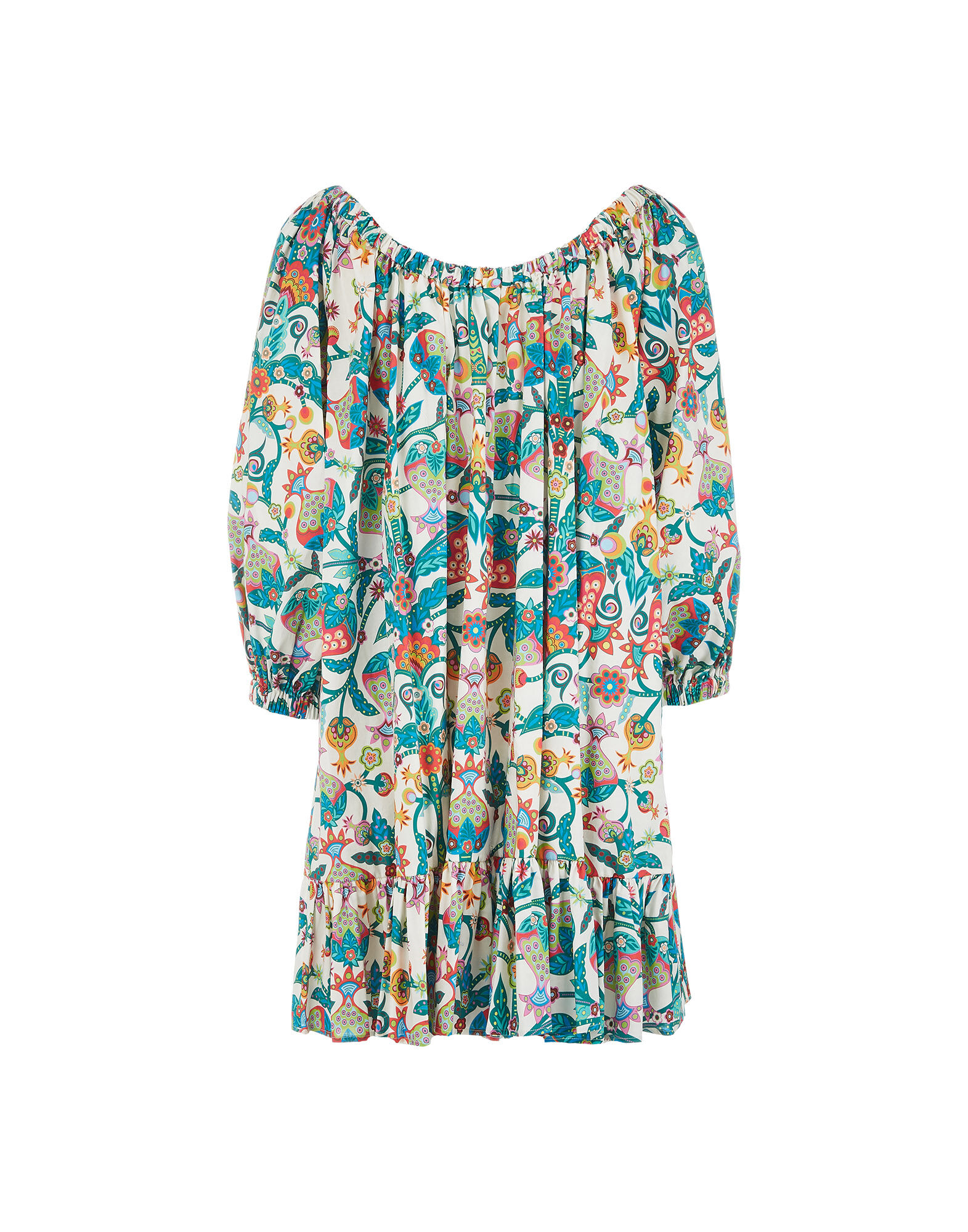 LaDoubleJ Short Paloma Dress Tree Of Life Bianco DRE0237COT020TFL0001