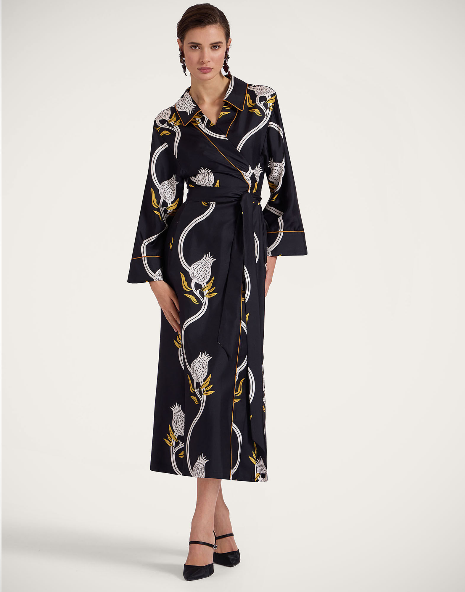 La DoubleJ Midnight Dress Melograno Black & White DRE0819SIL001MEL01BL03