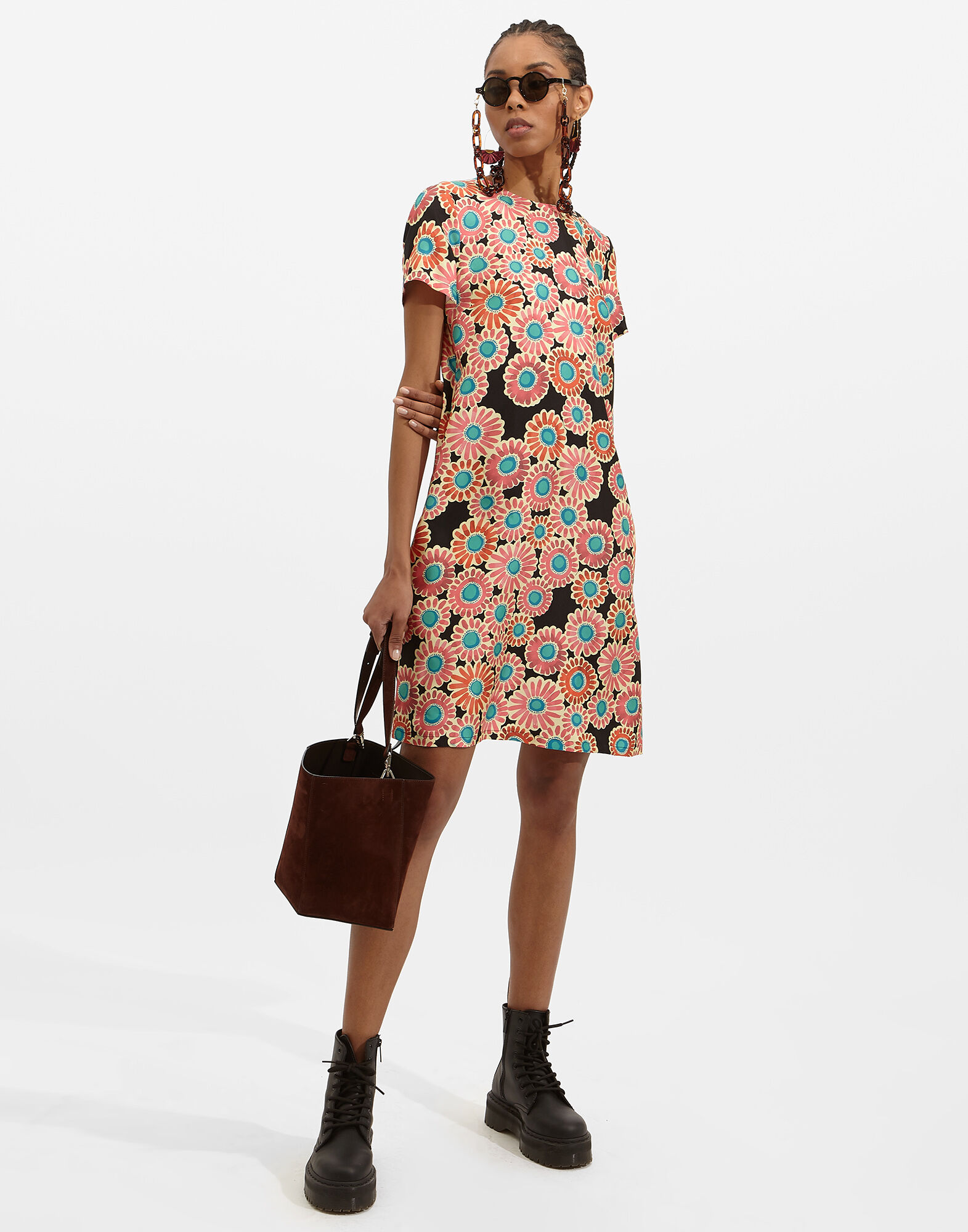 La DoubleJ Mini Swing Dress Crazy Daisy Black DRE0159SIL001DAY0002