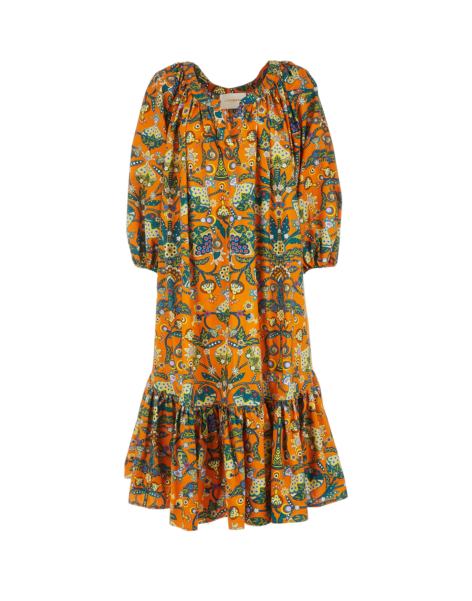 LaDoubleJ Folk Dress Tree Of Life Arancio DRE0214COT001TFL0002