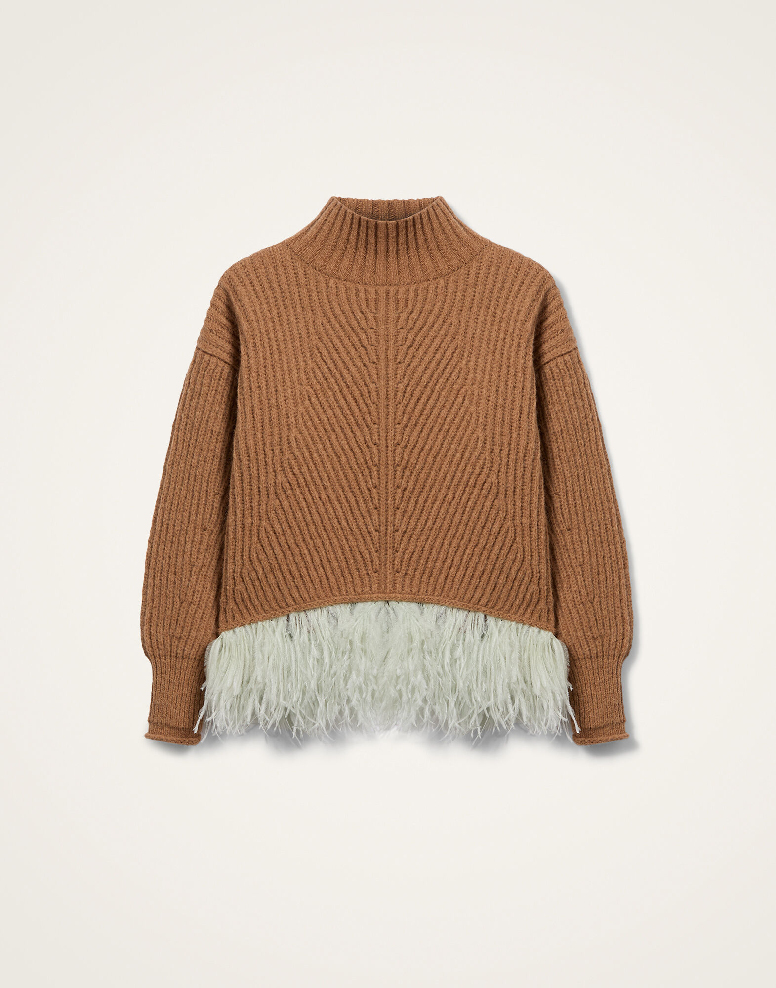 La DoubleJ High Kick Sweater Solid Camel PUL0174KNI098VA459BR04