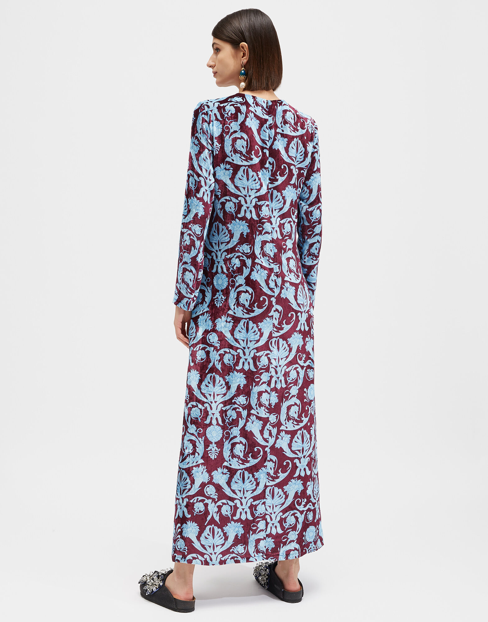 La DoubleJ Long Sleeve Swing Dress Brocade DRE0184VEL004BRO0007