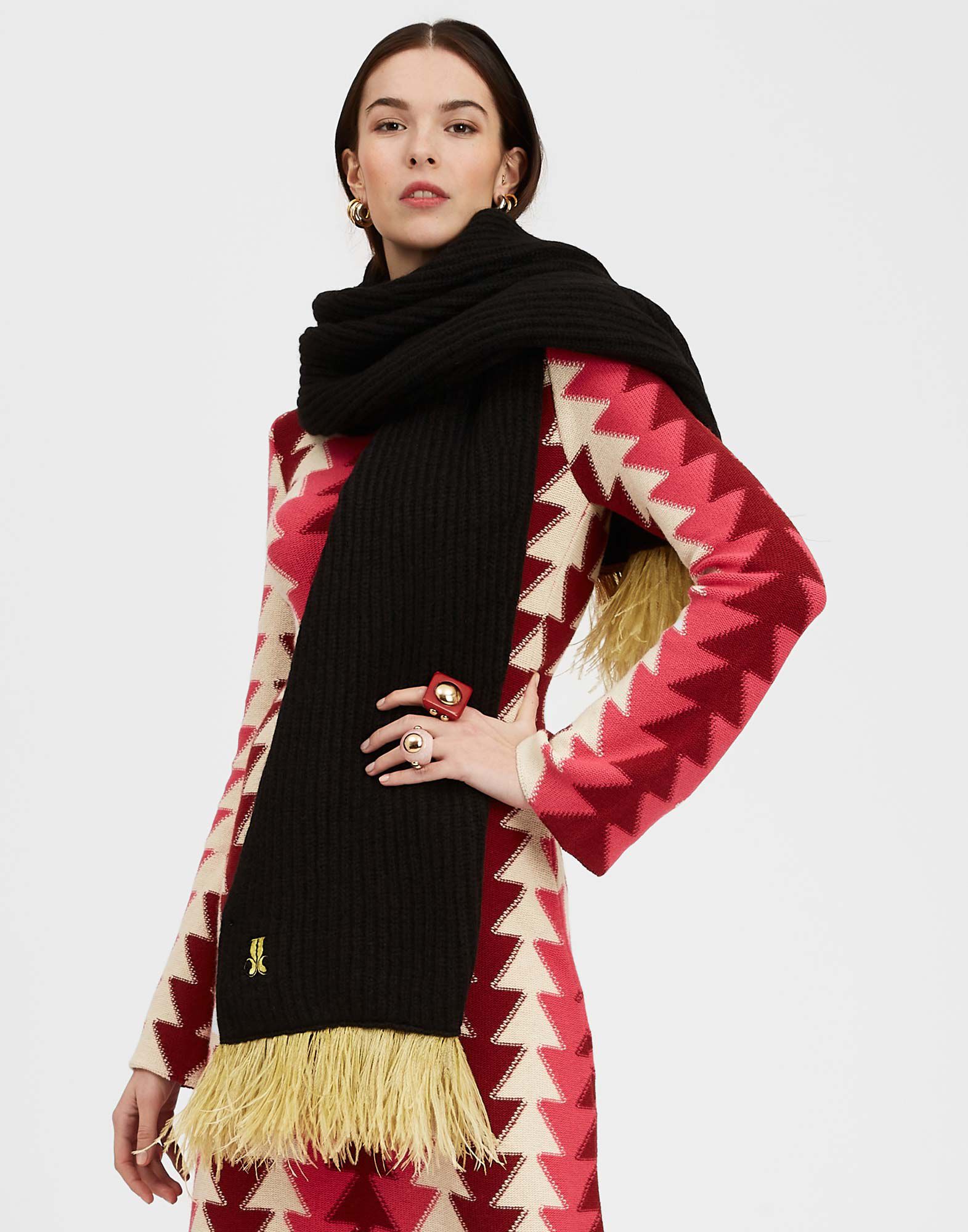 La DoubleJ High Kick Scarf Anthracite SCA0046KNI098VA213GY03