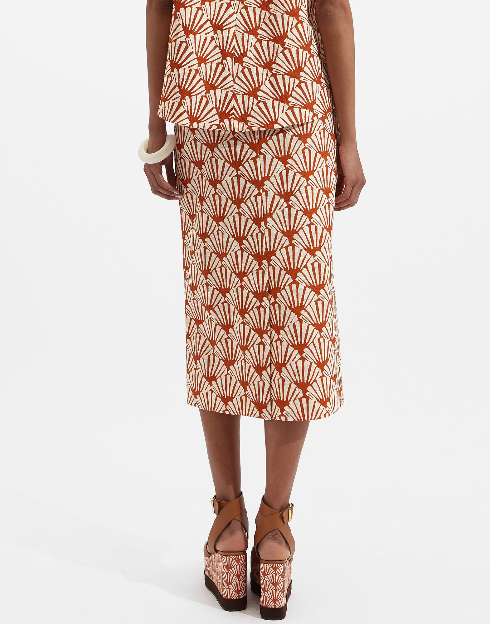 La DoubleJ Pencil Skirt Ventaglio SKI0011COT005VEN0001