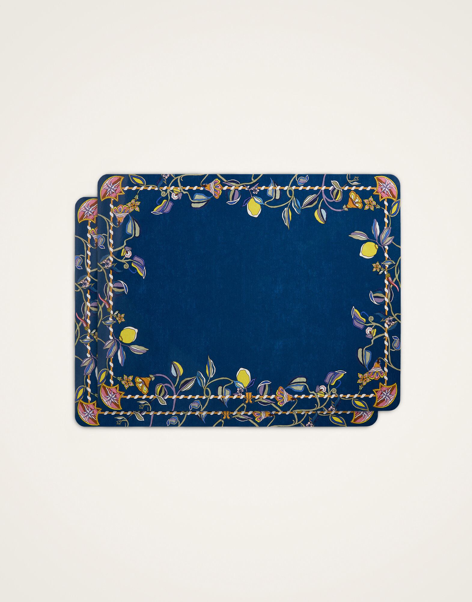 La DoubleJ TV Placemats Set of 2 Borboni Blue PMT0040CRK001BRN01BU03