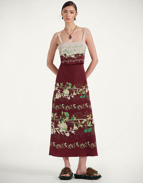 La DoubleJ Slip-Around Dress Woodland Plac&eacute;e Burgundy DRE0562CRE002WOD01RE02