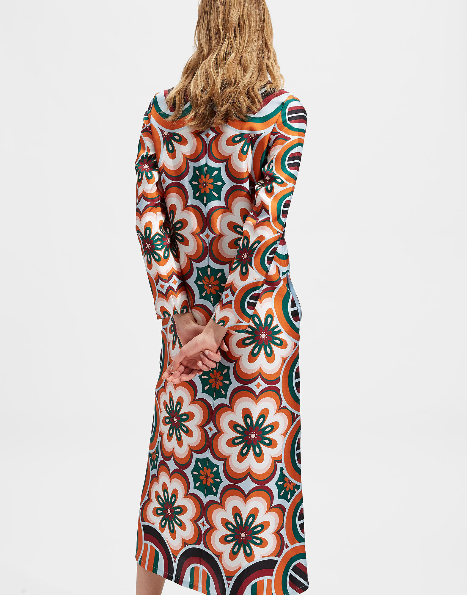 LaDoubleJ Long Sleeve Swing Dress Ciccio Arancio DRE0231SIL006CIC0002