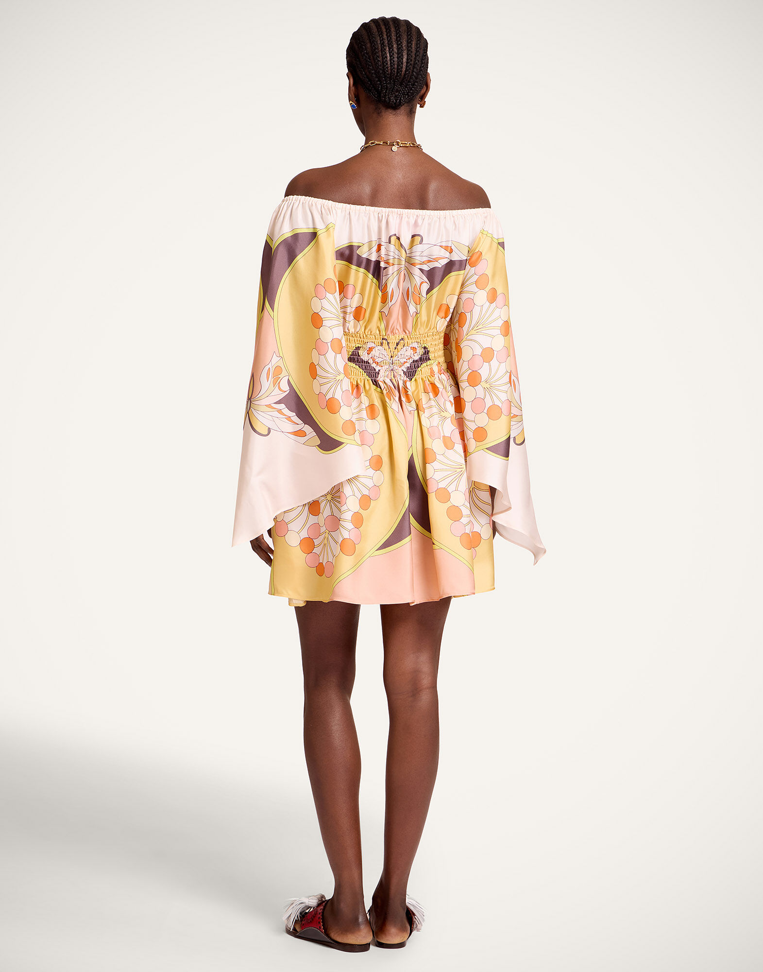 La DoubleJ Sienna Mini Dress Florette Plac&eacute;e Pale Pink DRE1021SIL029FLO08PI02