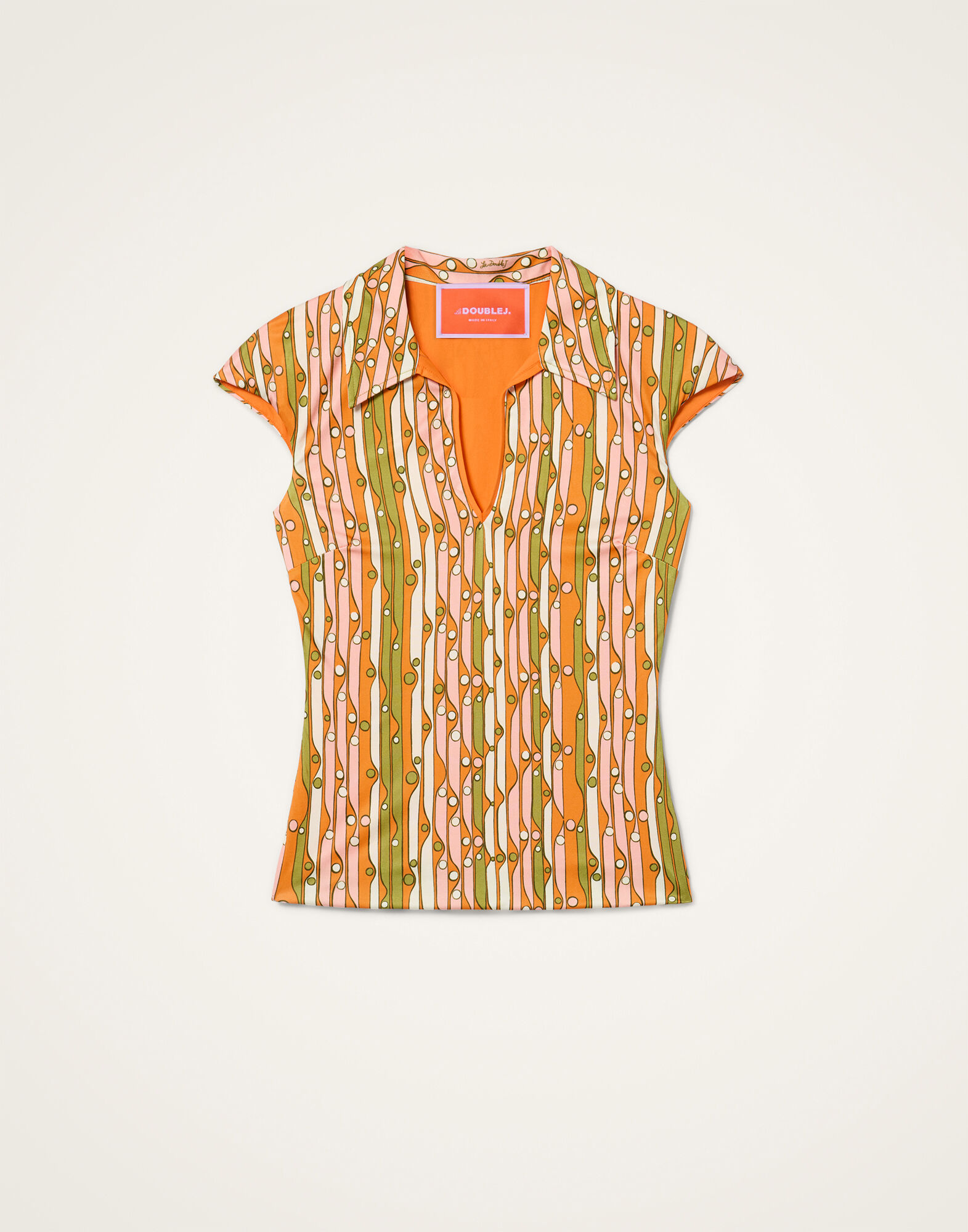 La DoubleJ Sleeveless Stretch Polo Smarties Orange TOP0208JER082SMA02OR02