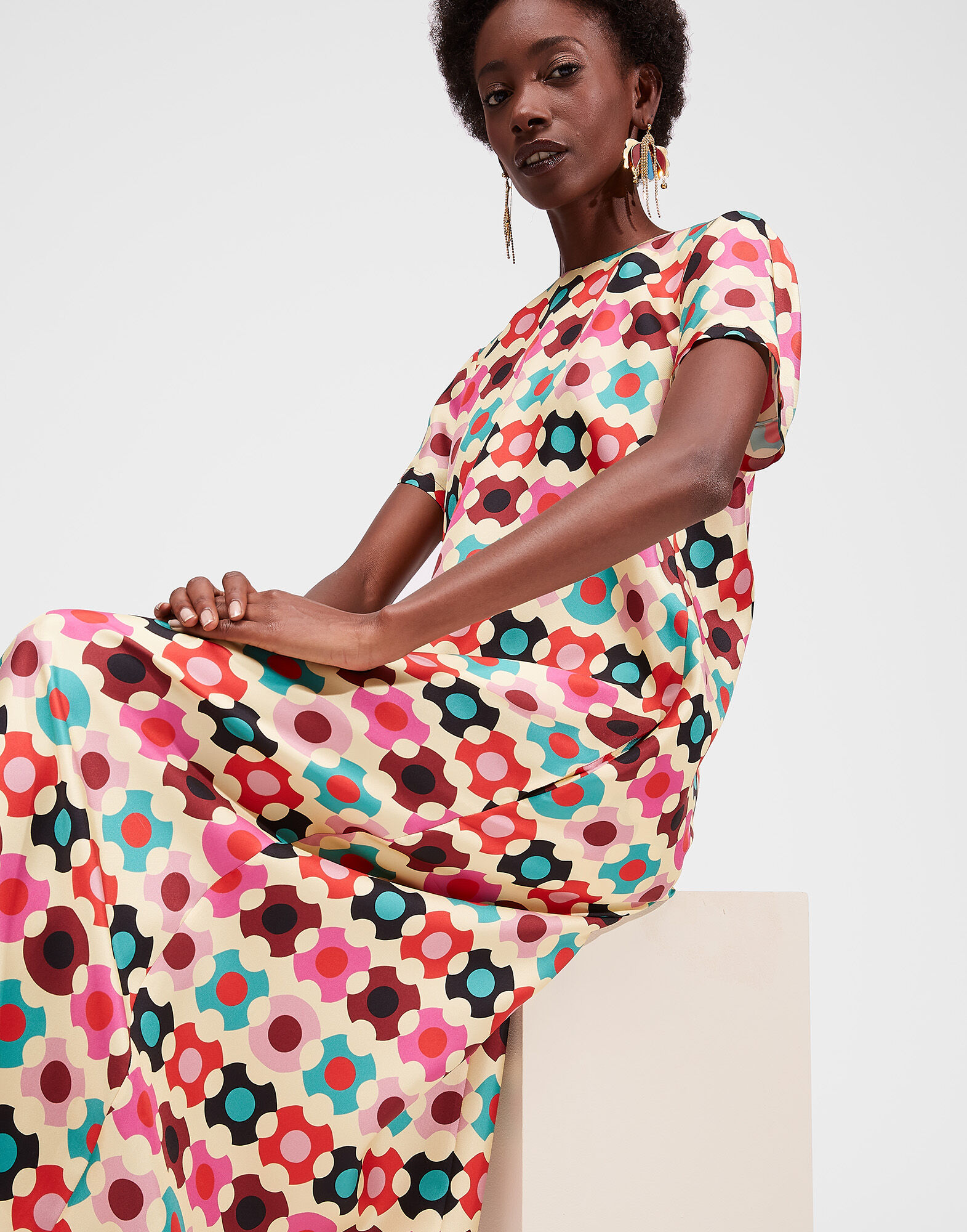 LaDoubleJ Swing Dress Groovy Dot Giallo DRE0001SIL001GRO0003