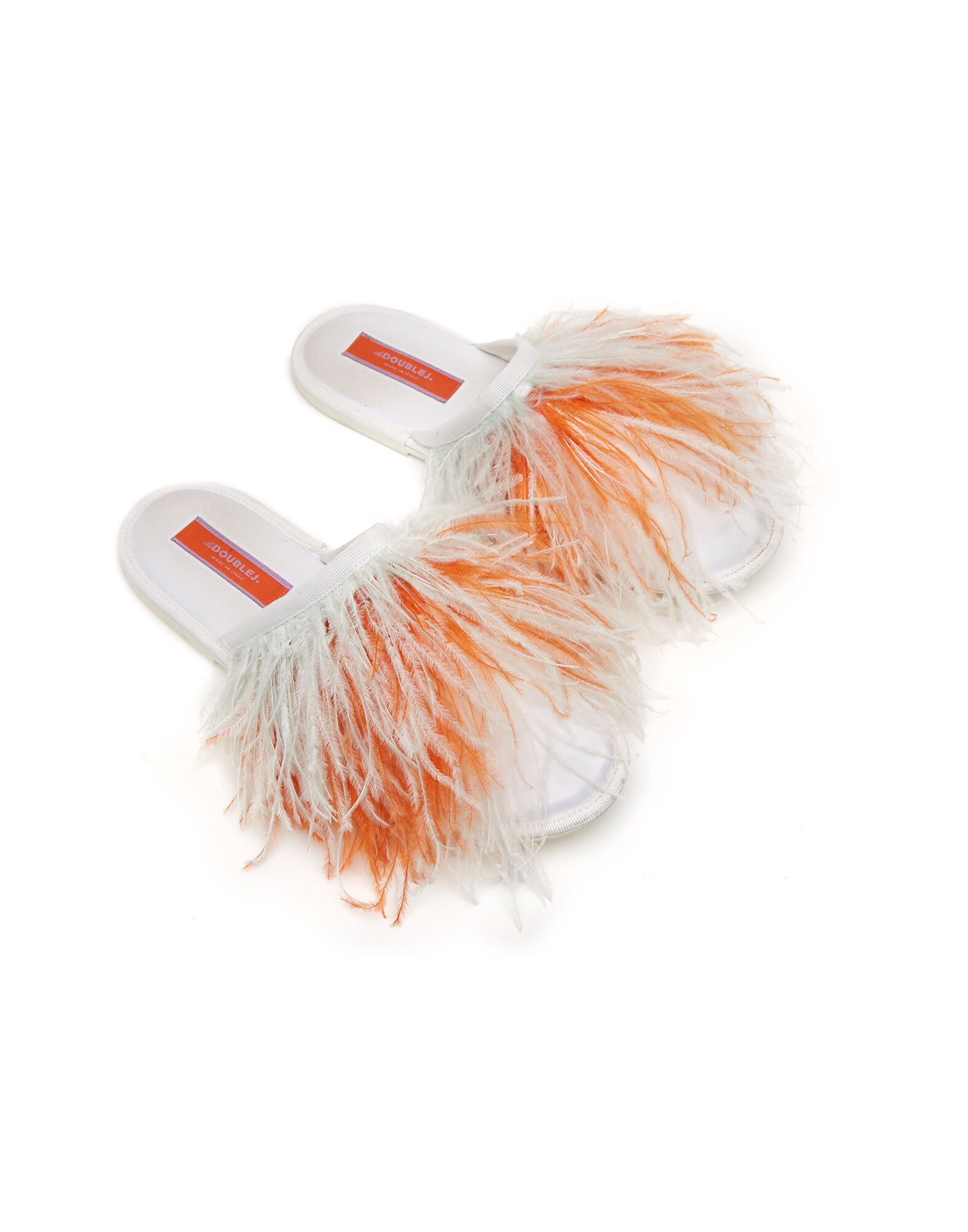 La DoubleJ Feather Slipper Solid Ivory SHO0007RAS005AVO0001