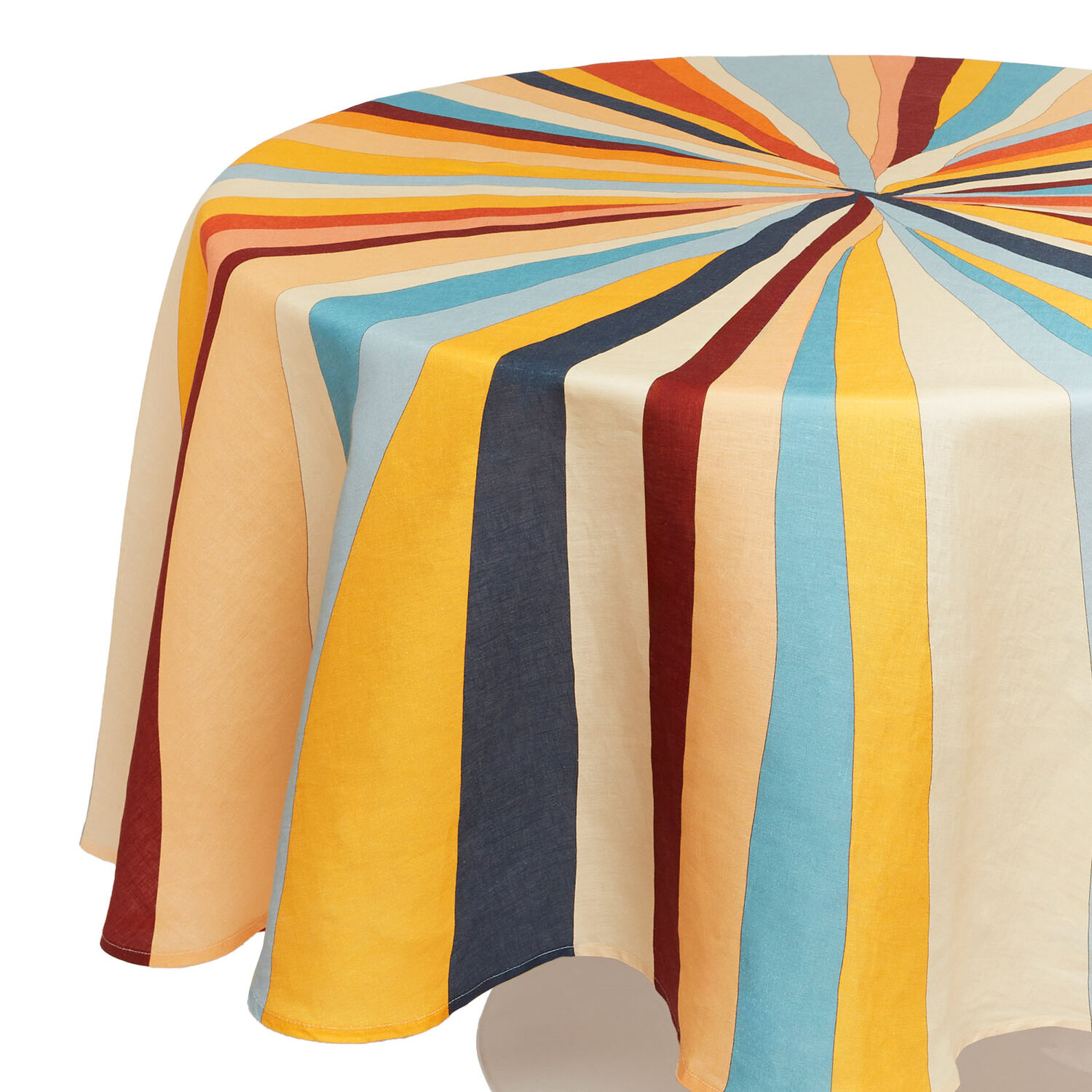 Shop La Doublej Round Tablecloth In Rainbow Rays Orange