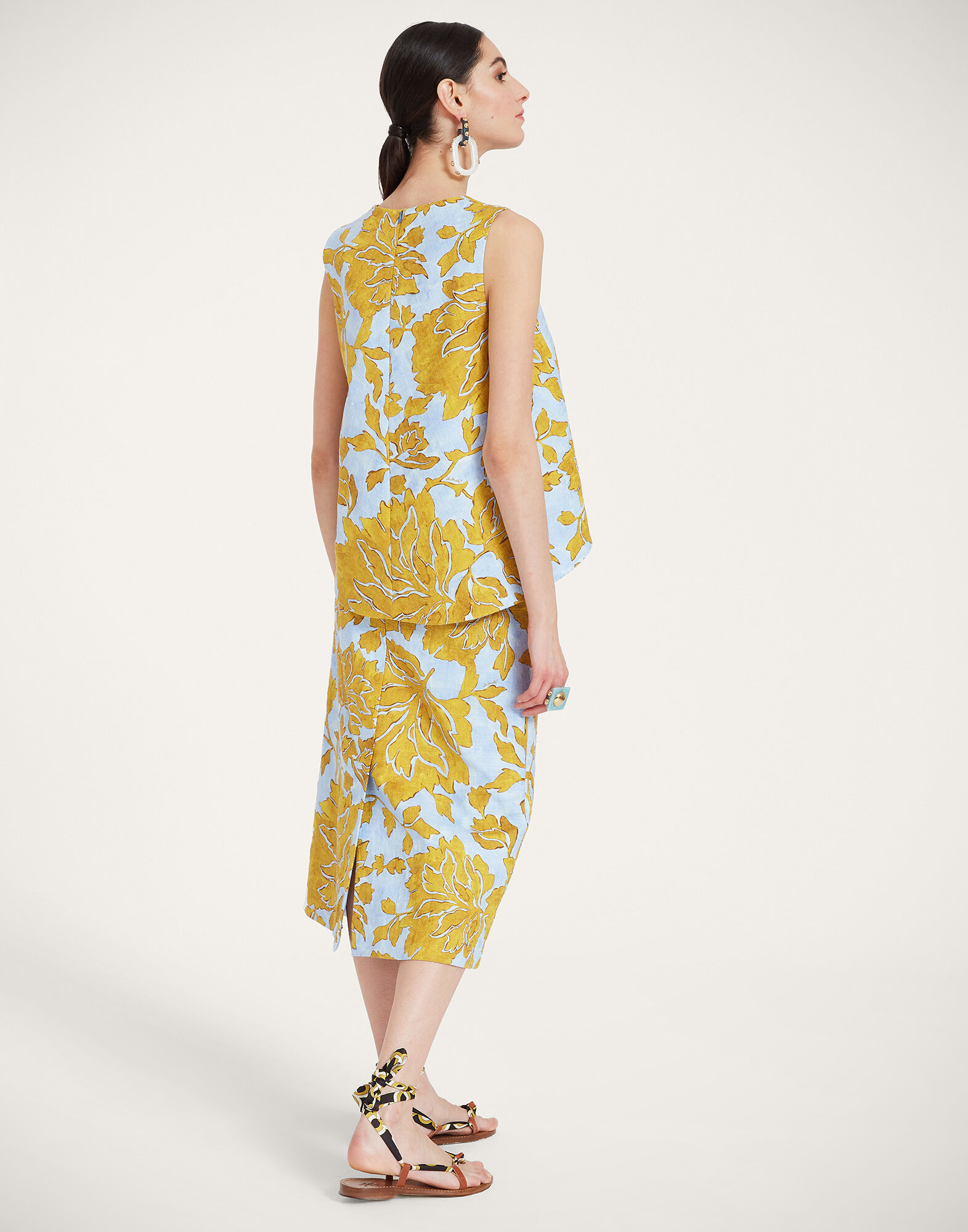 La DoubleJ Pencil Skirt Tangle Light Blue SKI0011COT005TAN01BU01