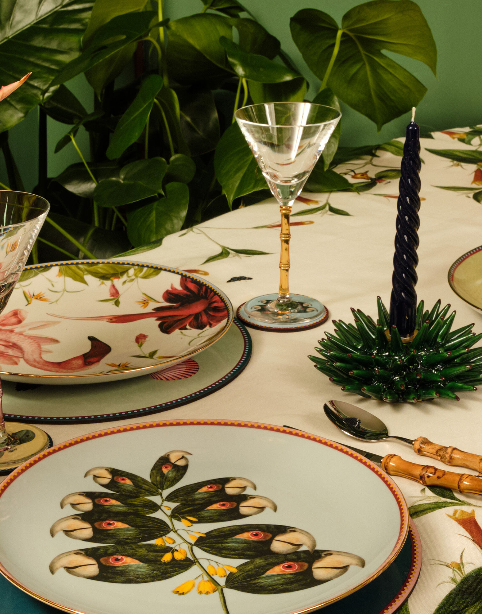 La DoubleJ Bamboo Martini Glasses Set Of 2 Solid Amber GLA0051GLS002SOLIDYE10