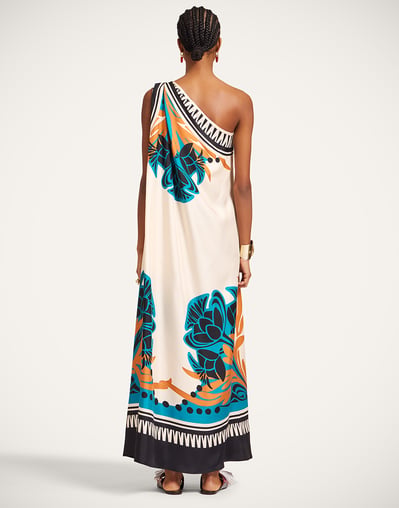 la double j silk dress Magnifico printed silk twill maxi dress in multicoloured - La Double J