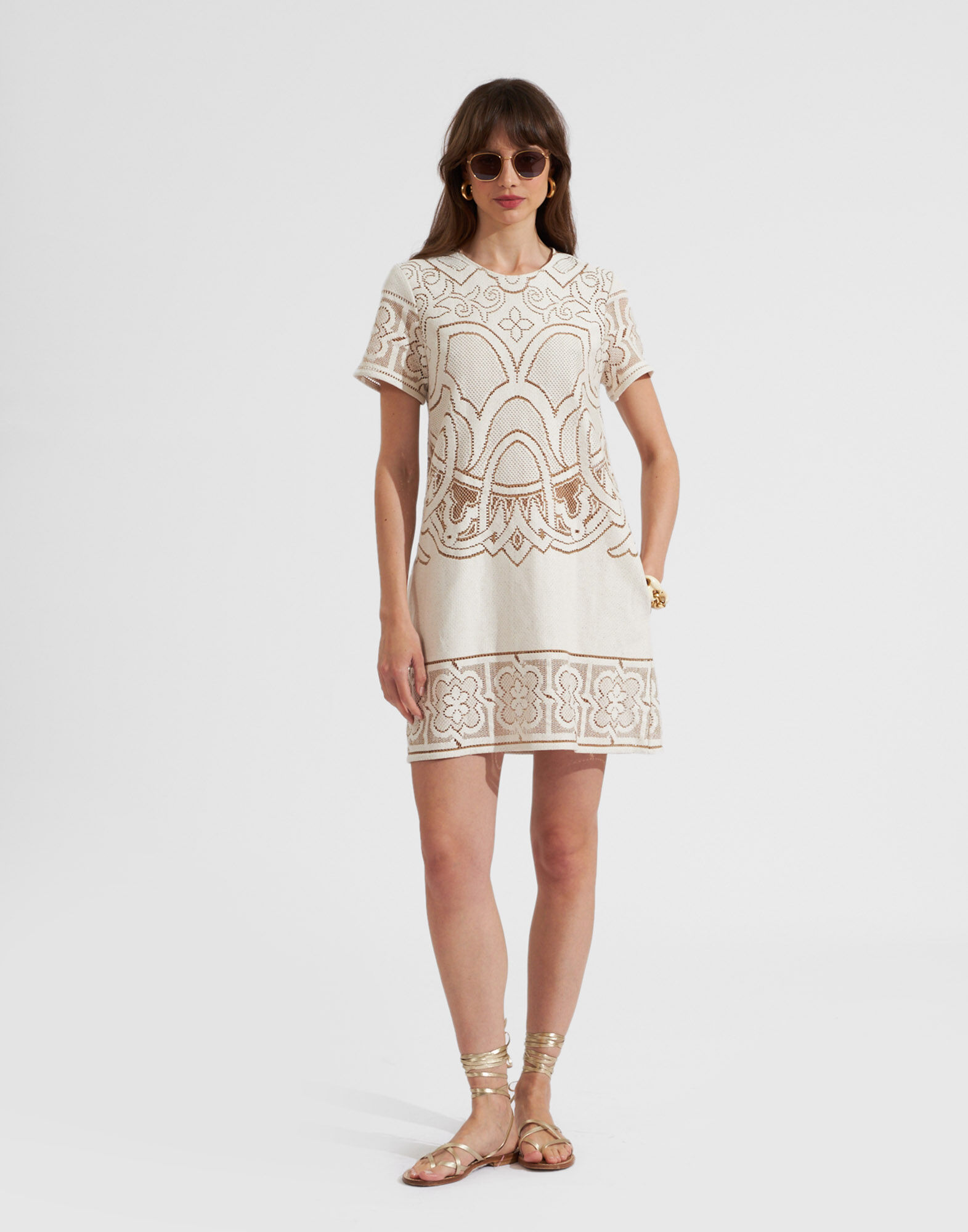 Embroidered Swing Dress